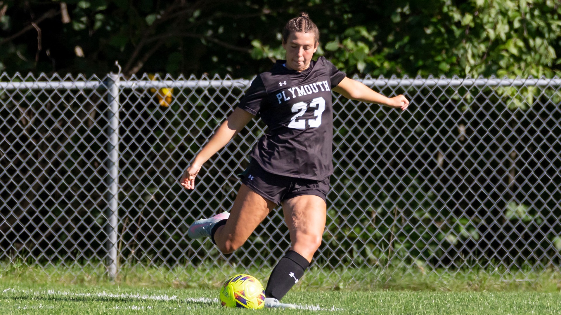 Gracey LeBlanc takes a free kick
