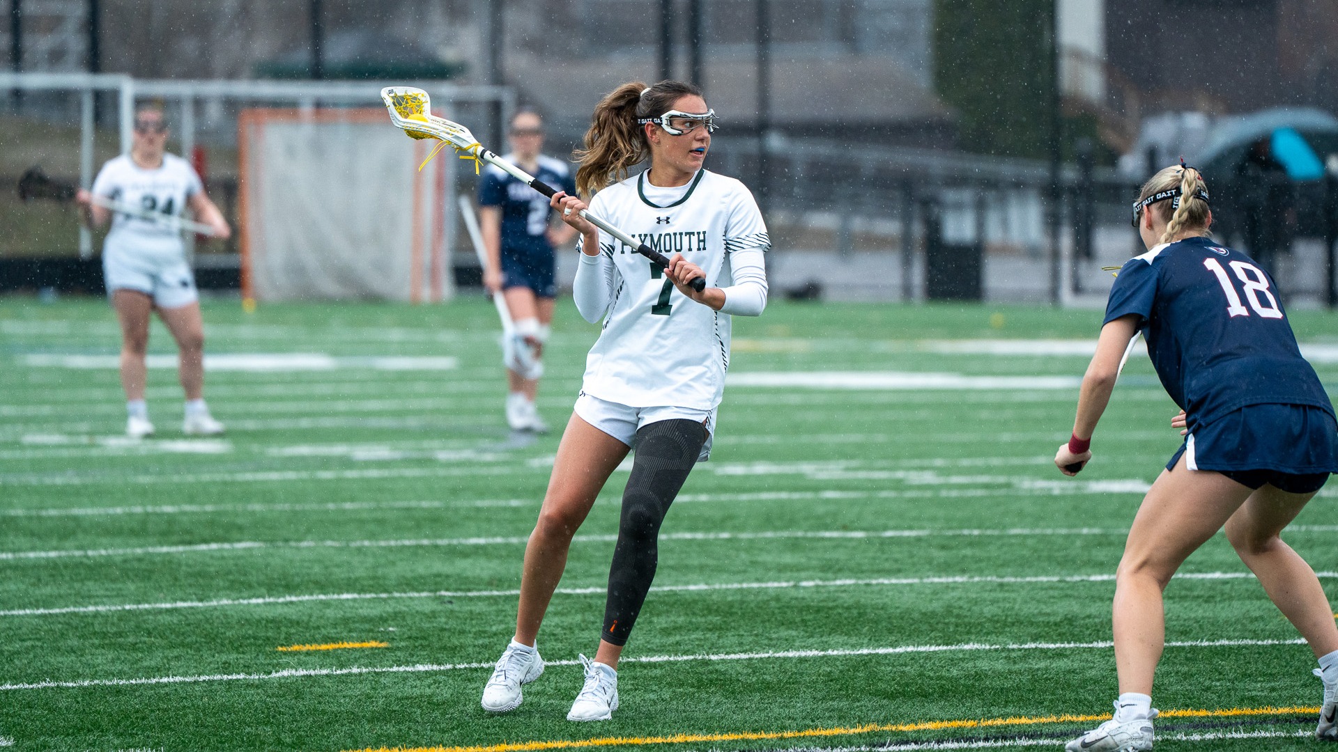 Caroline Purcell makes a move on an Eastern Connecticut defender