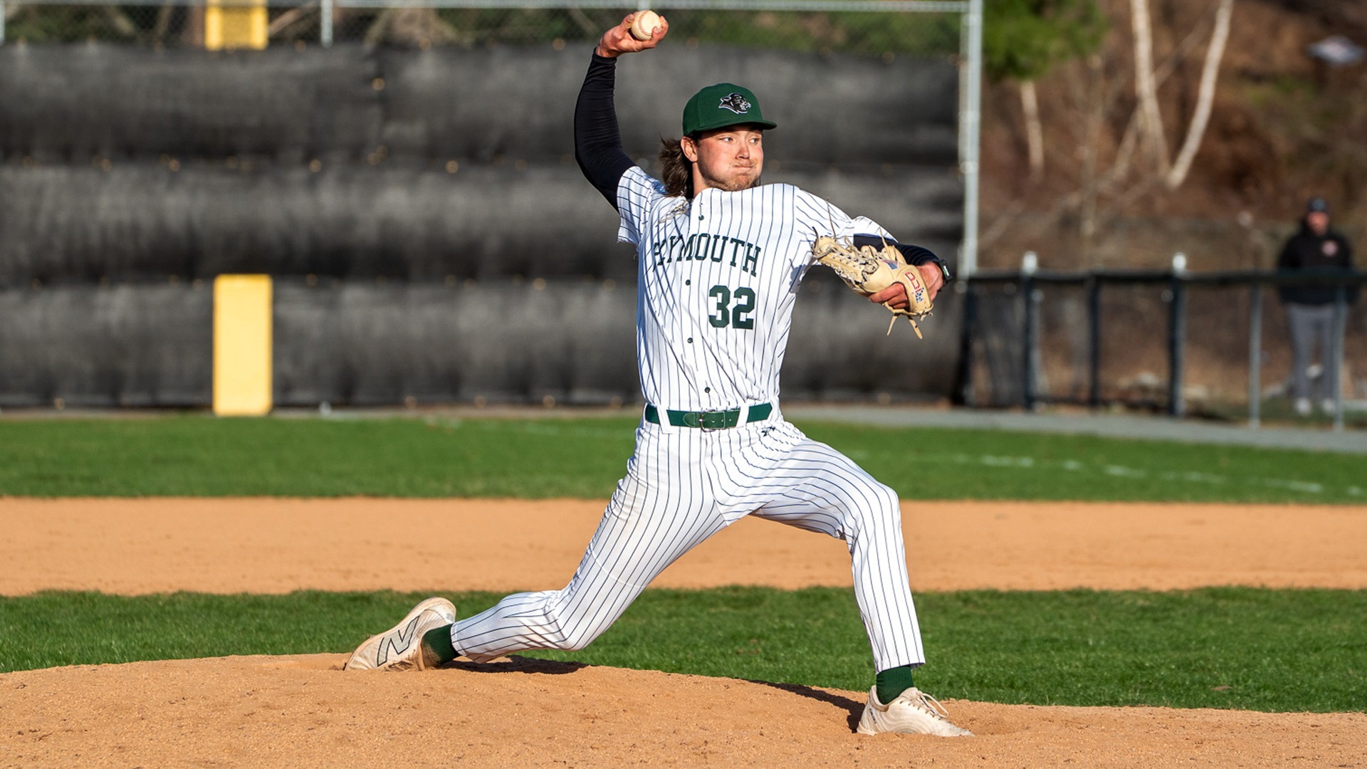 Dillon Below delivers a pitch against UMass Dartmouth