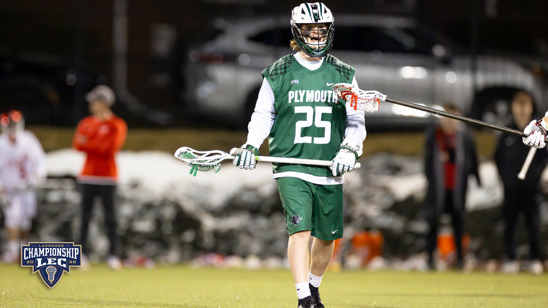 Brady Hunt watches action in a recent lacrosse game