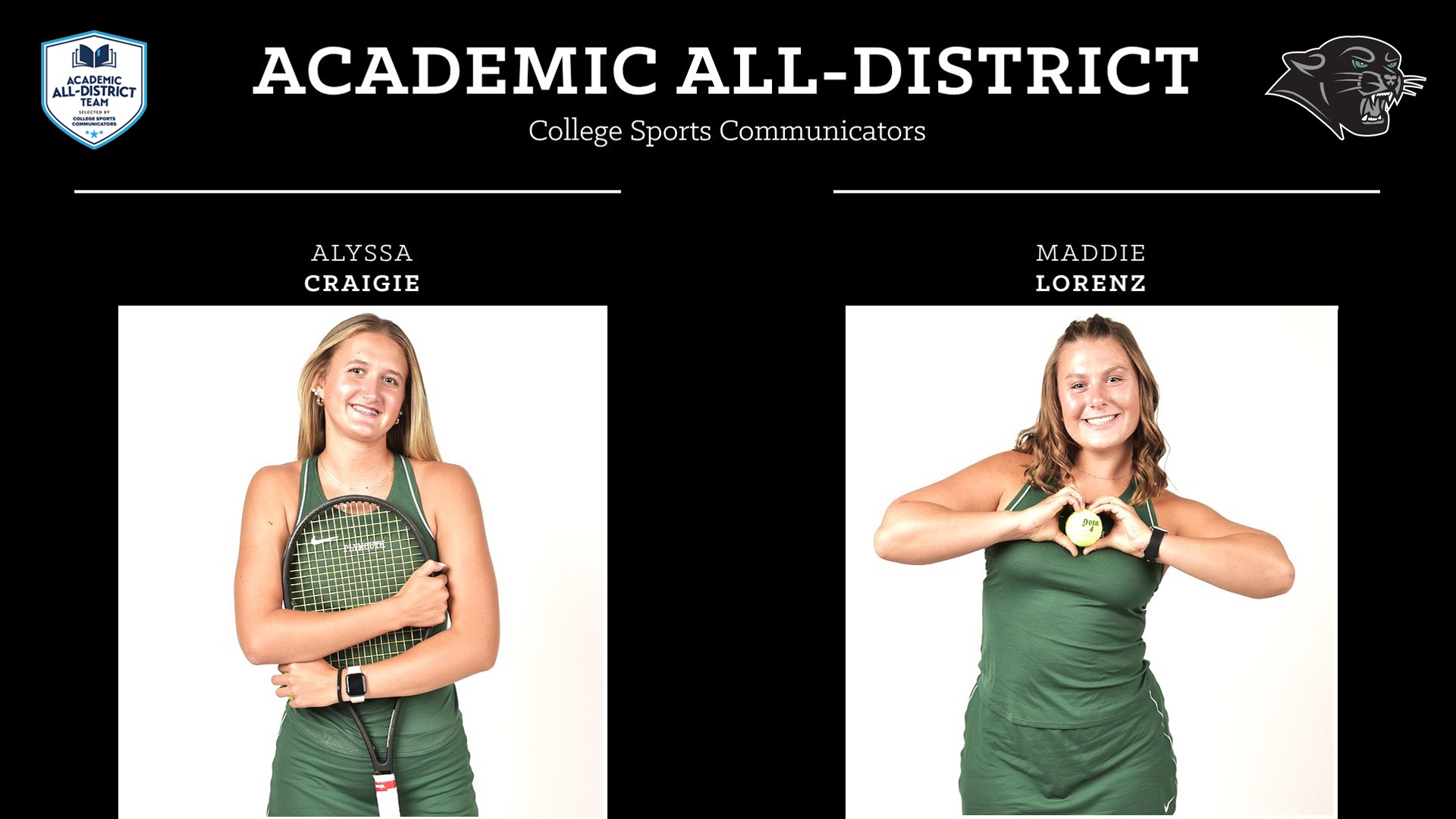 Alyssa Craigie and Maddie Lorenz are honored as Academic All-District