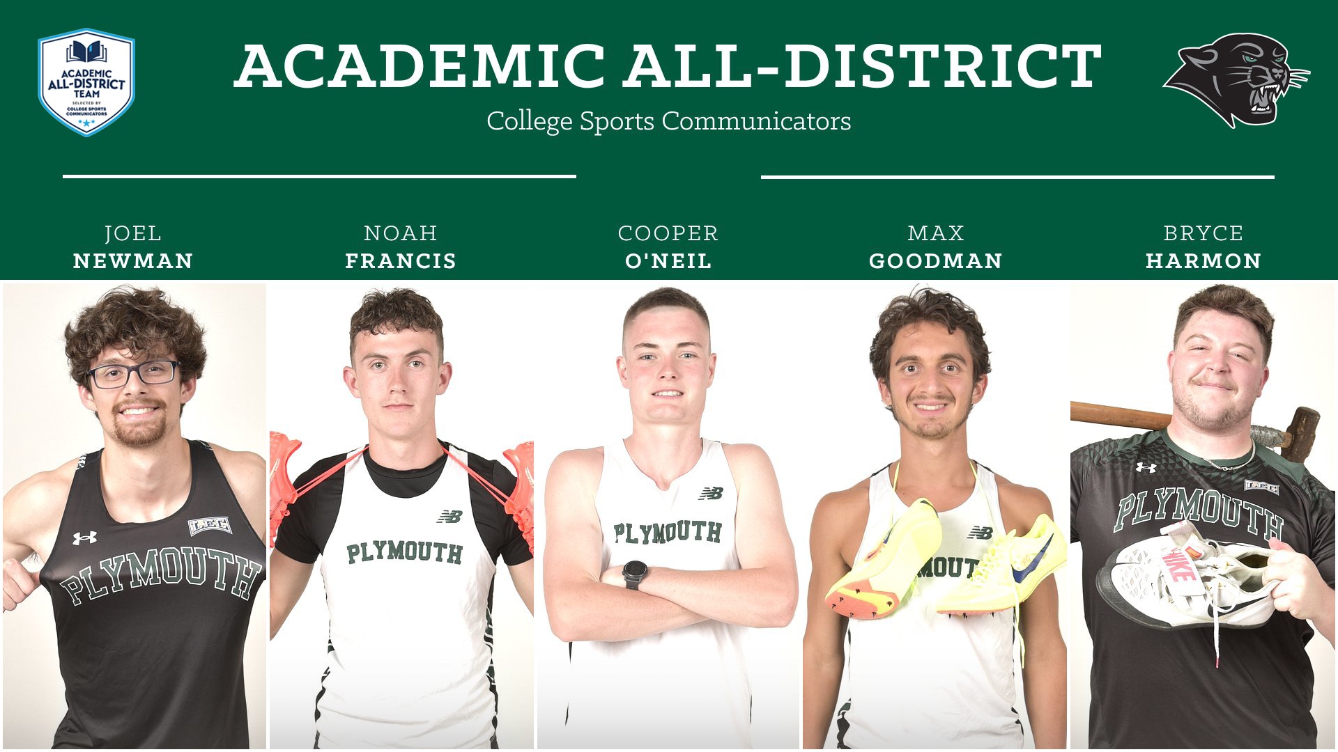 Five men's cross country/track & field athletes are honored with Academic All-District