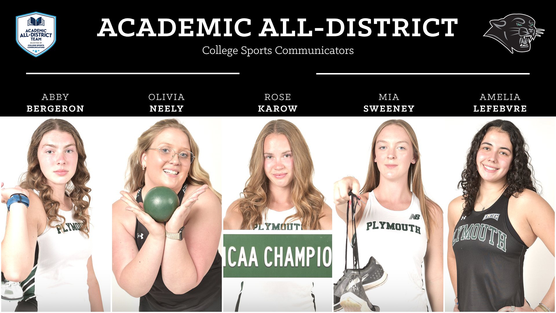Five women's cross country/track & field athletes earned CSC Academic All-District honors