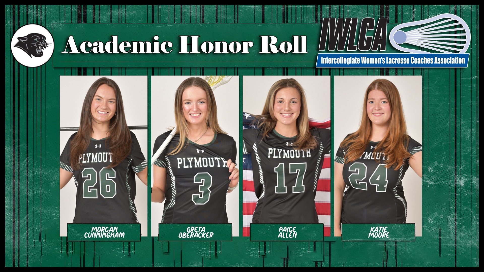 Four women's lacrosse athletes earned IWLCA Academic Honor Roll recognition