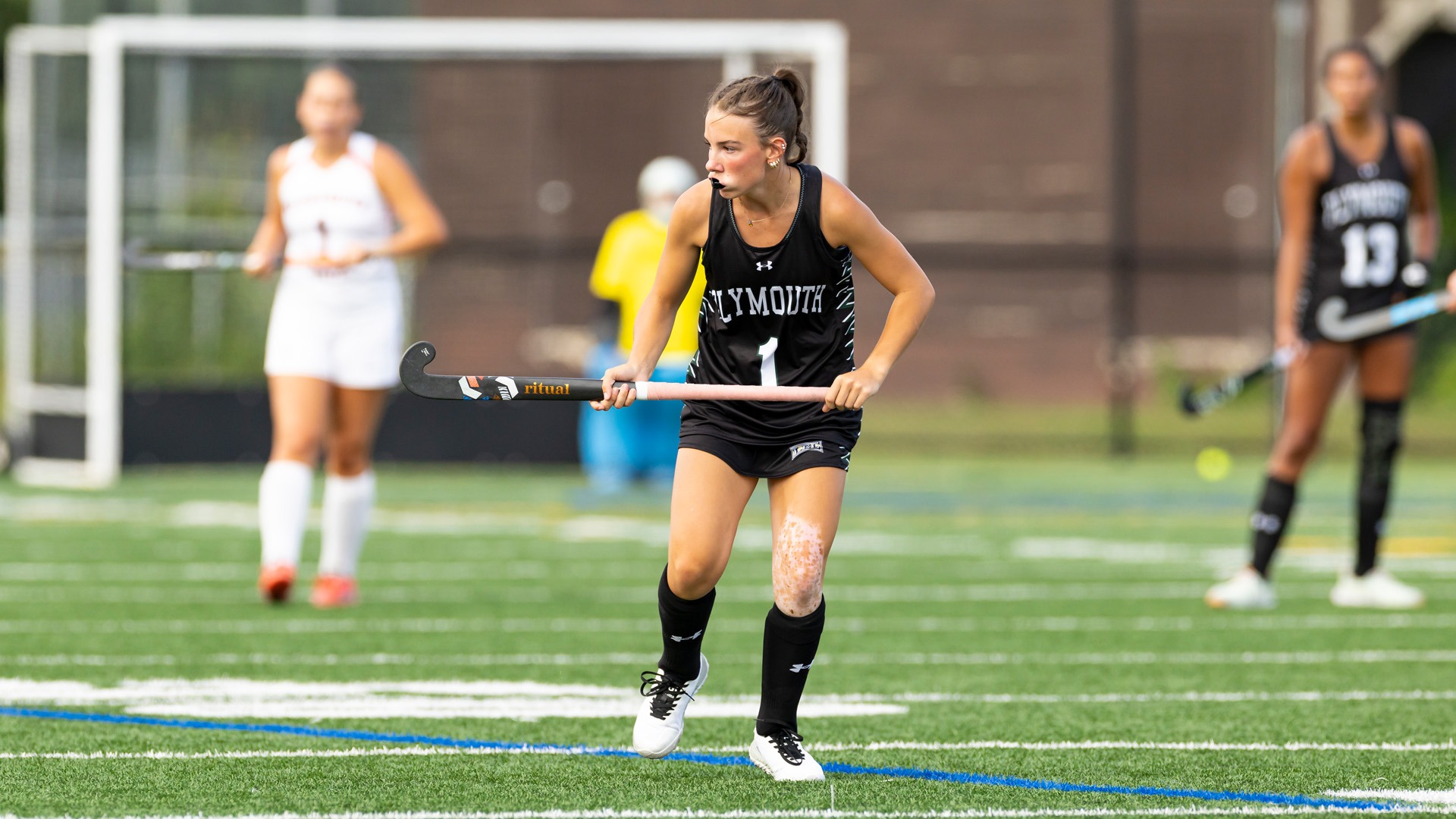 Amelia Avery awaits a pass against Bridgewater State