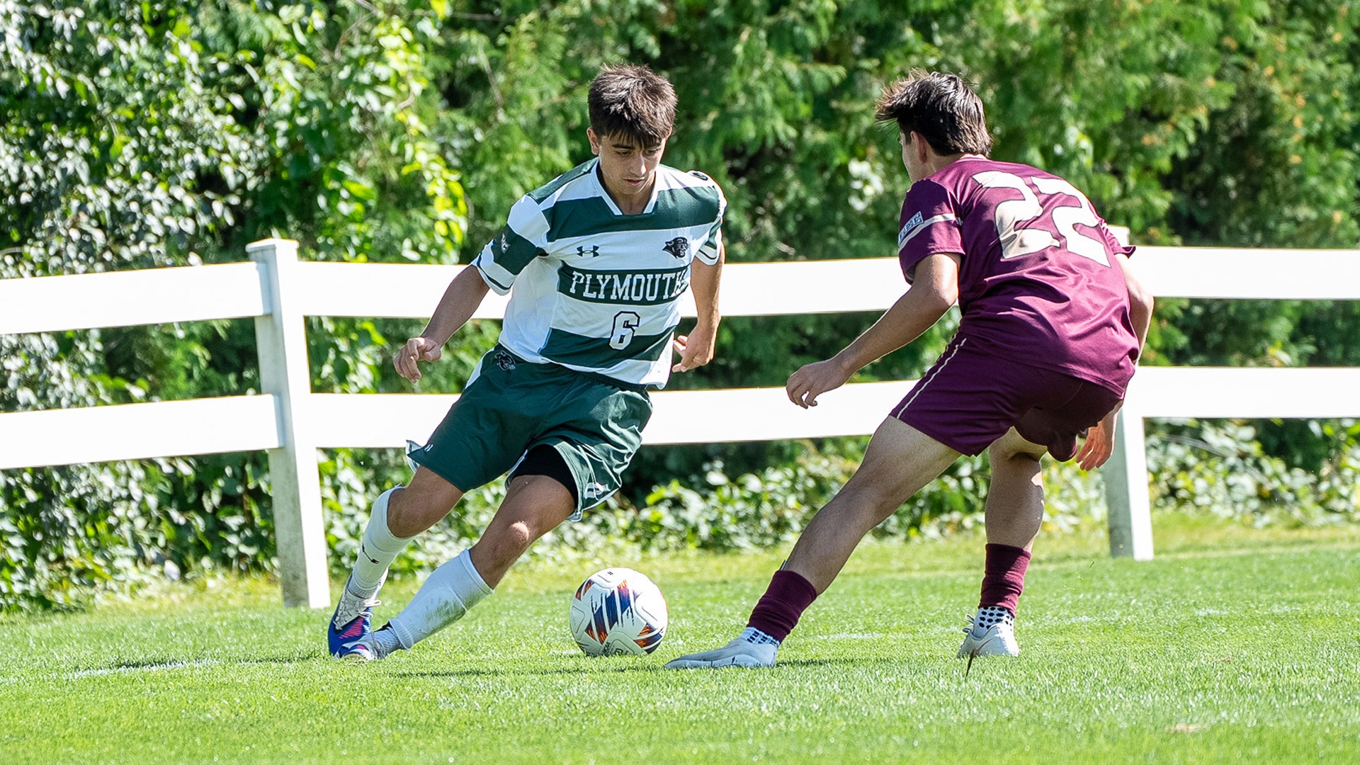 Riley Sheel makes a move around a RIC defender