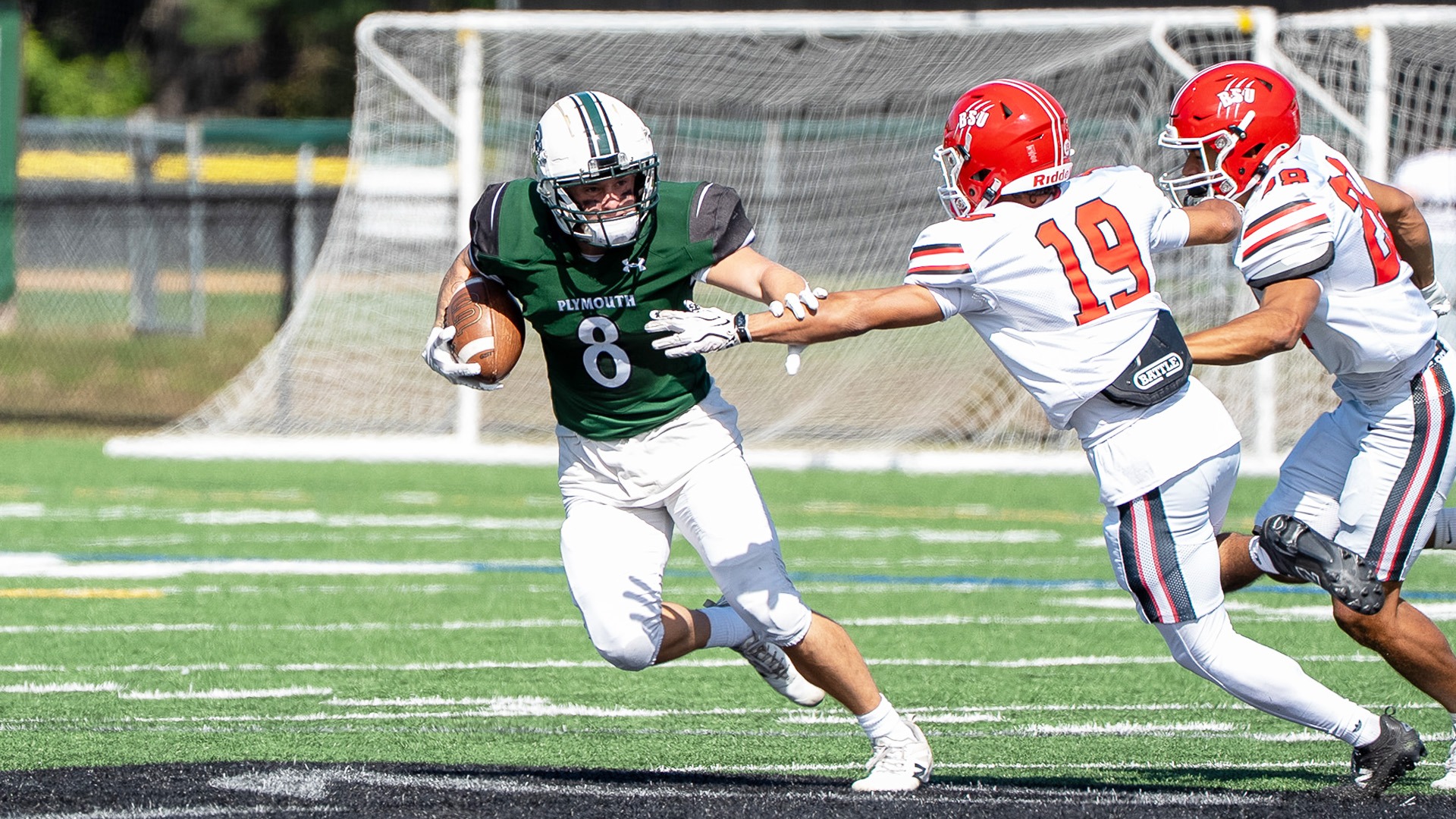 Matt Phillips returns a kick against Bridgewater State