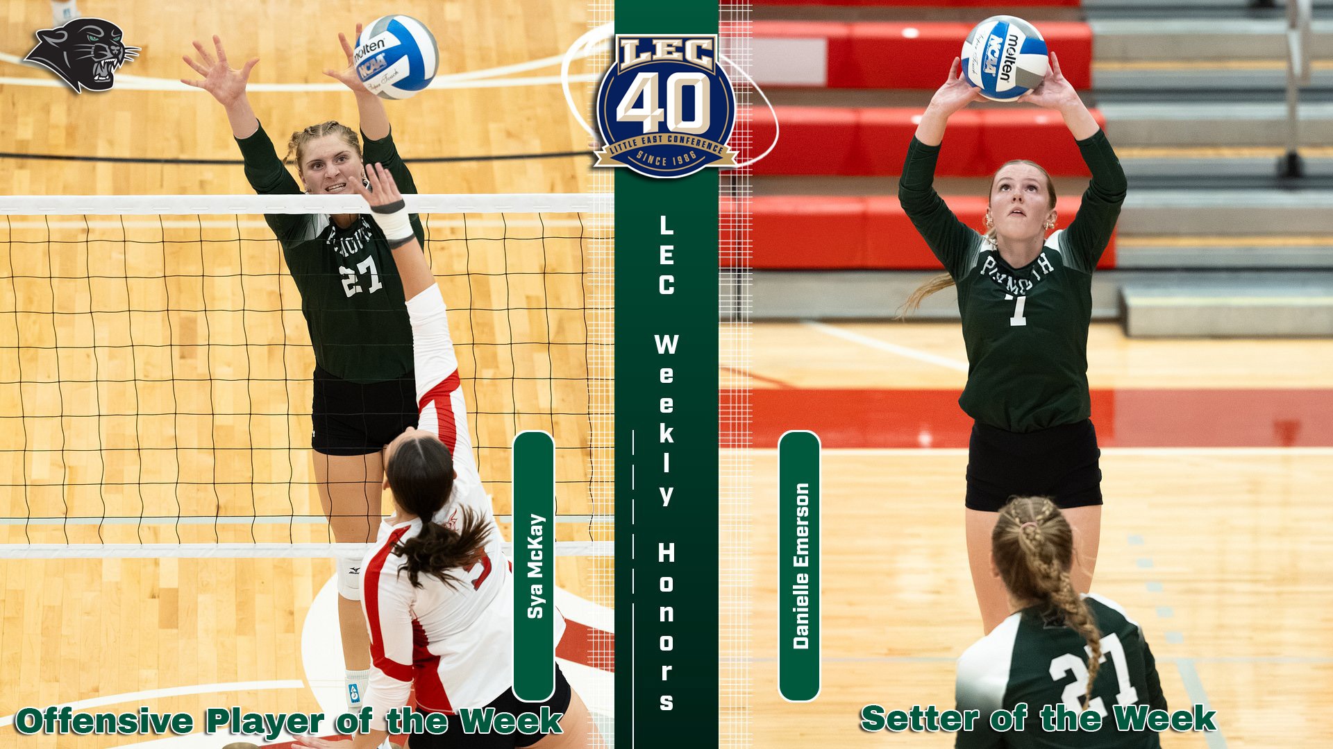 Graphic announcing Sya McKay and Danielle Emerson as LEC weekly award winners