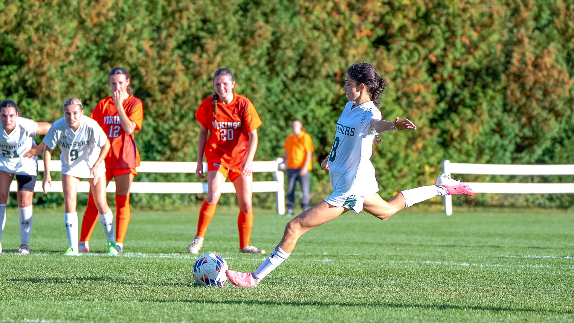 Corinne Palhof converts a penalty kick in the 83rd minute as the Panthers top Salem State, 1-0