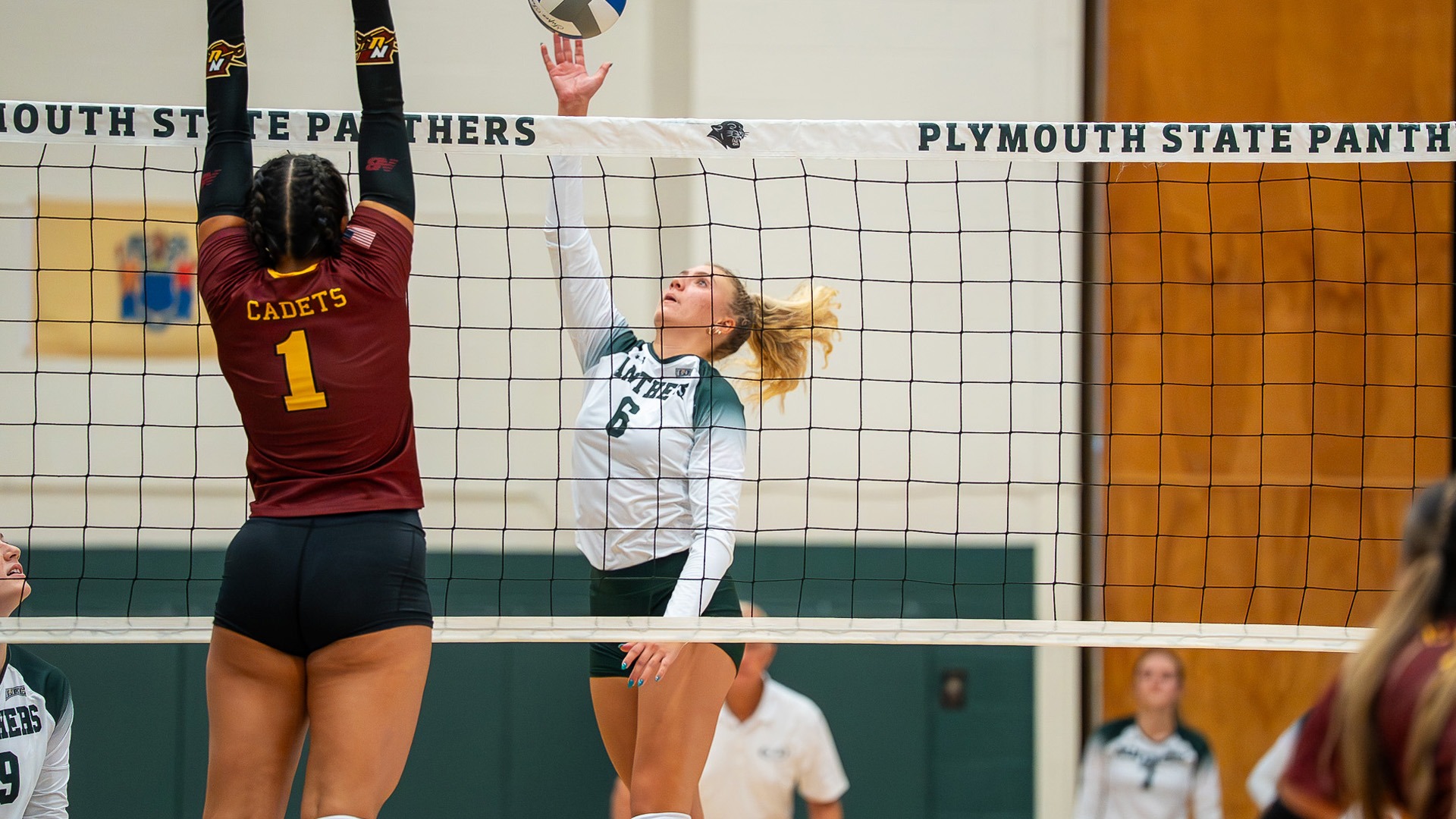 Adriana Gauthier goes up for an attack as the Panthers defeated Norwich