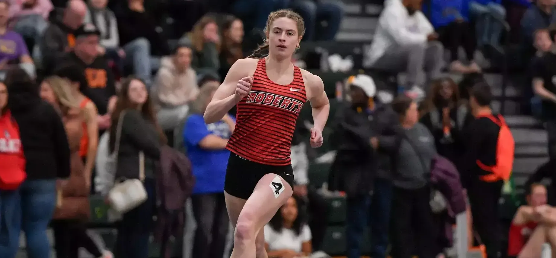 Jadyn Mullen competes during an NCAA college indoor track meet Saturday, Jan. 17, 2026, in Brockport, N.Y.