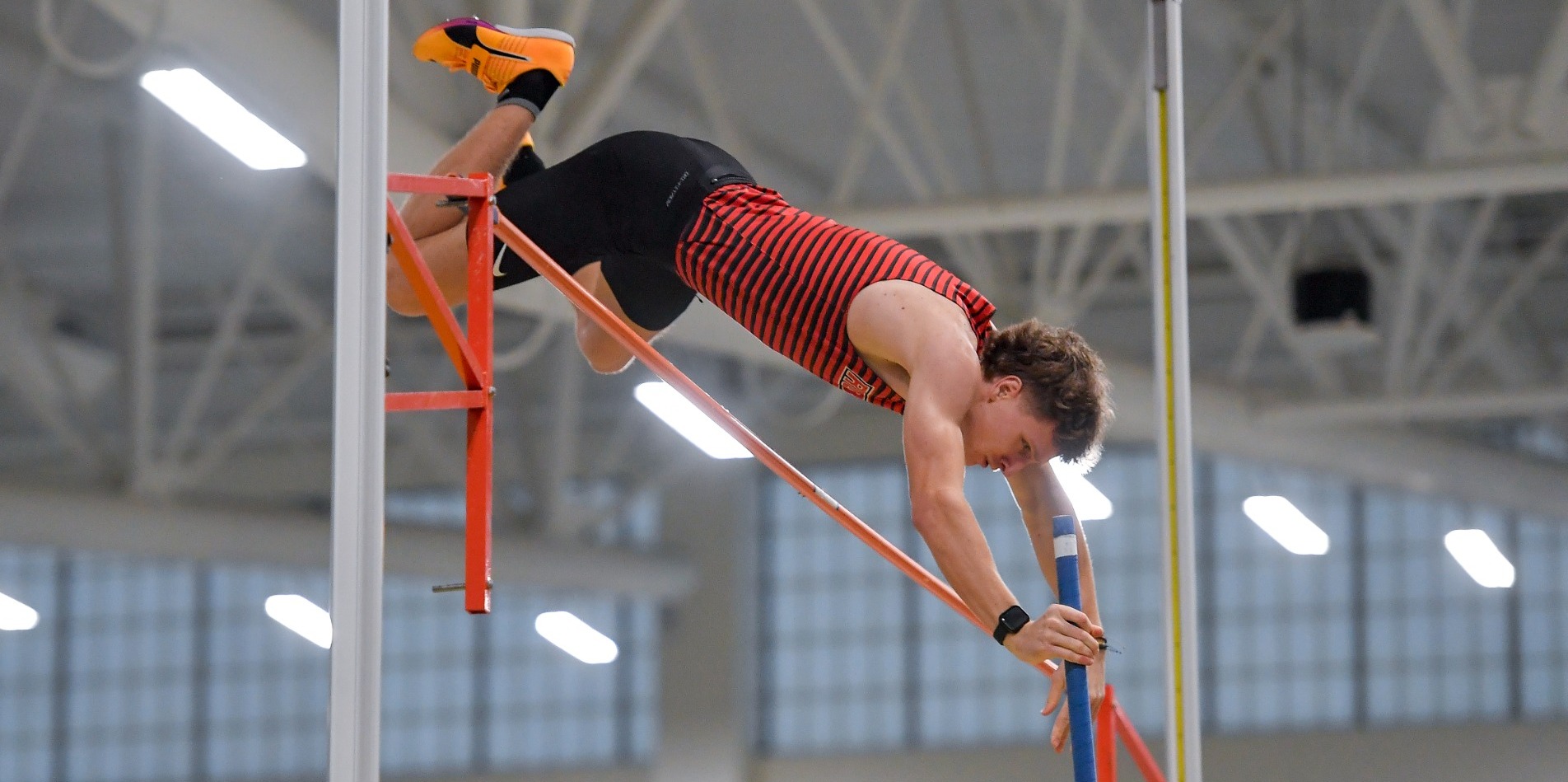 Austin Melvin competes during an NCAA college indoor track meet Saturday, Jan. 17, 2026, in Brockport, N.Y.