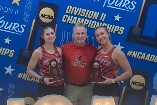Pole Vault All-Americans Karis Kraf and Kennedy Benjamins