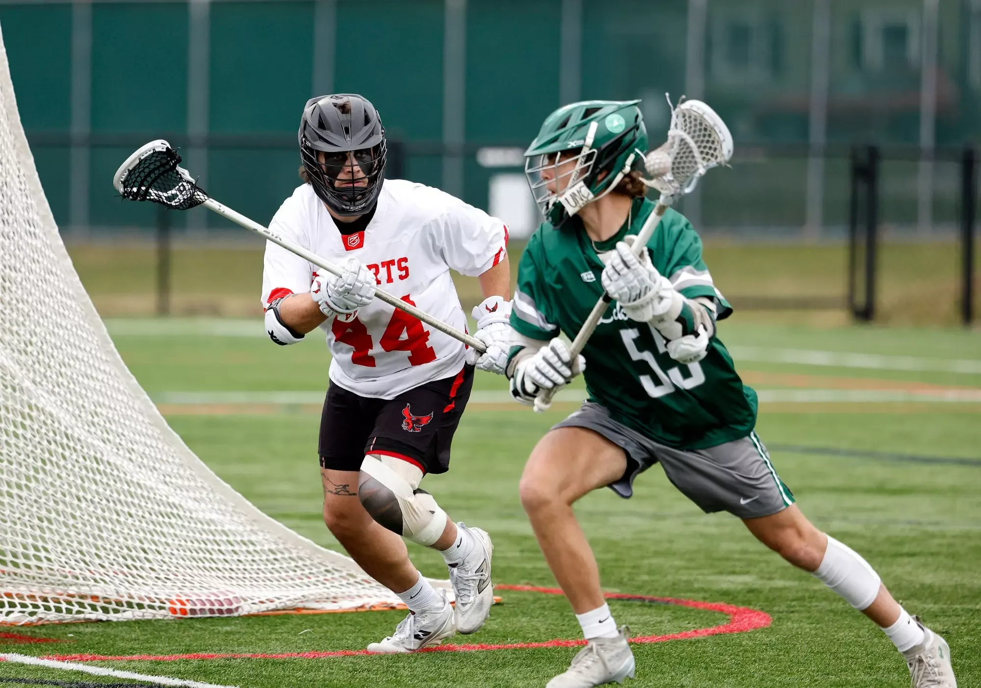 Liam Linden defends against Lake Erie College on March 25, 2026.