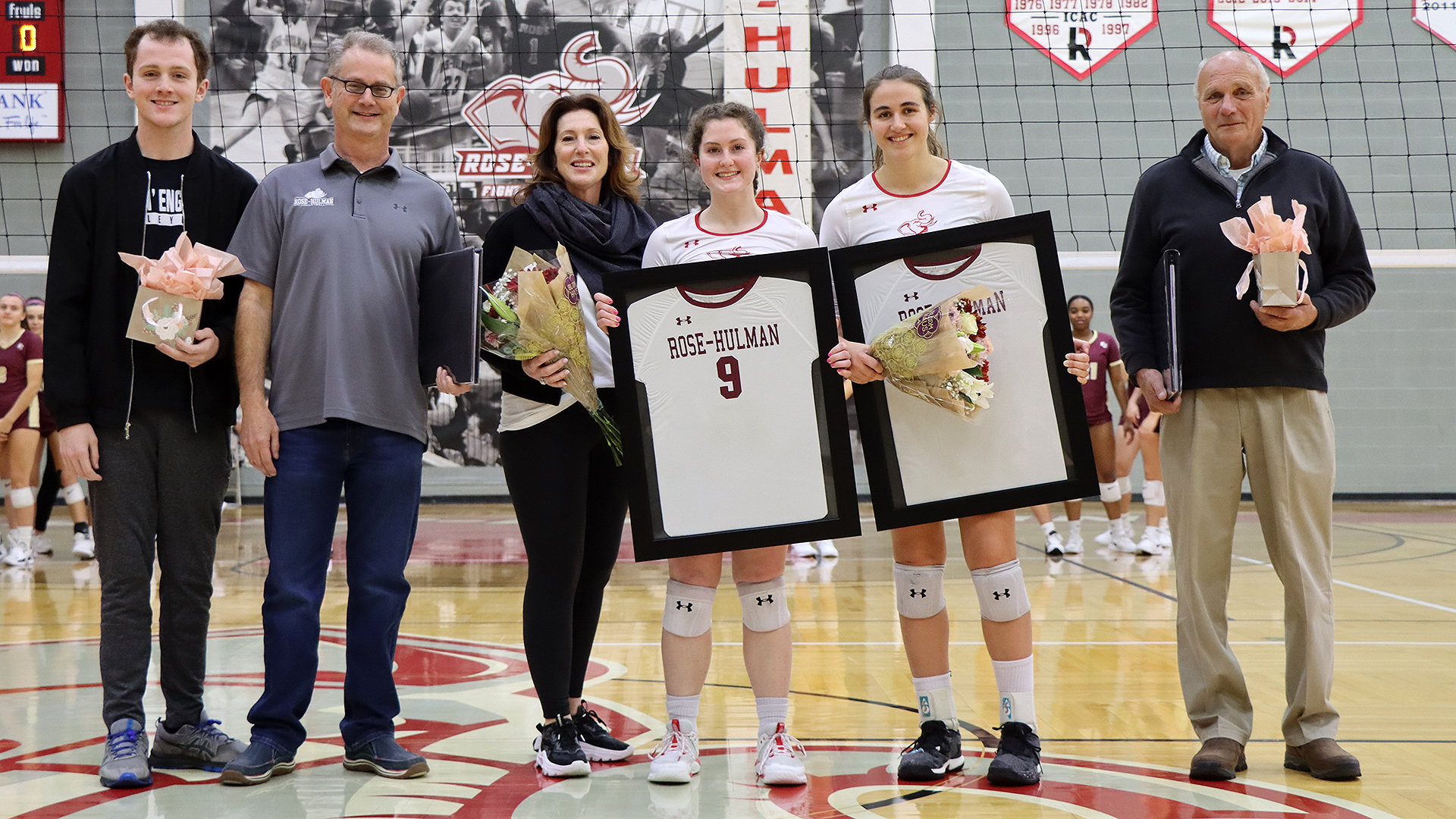 Volleyball Tops Earlham on Senior Night for Key HCAC Win RoseHulman