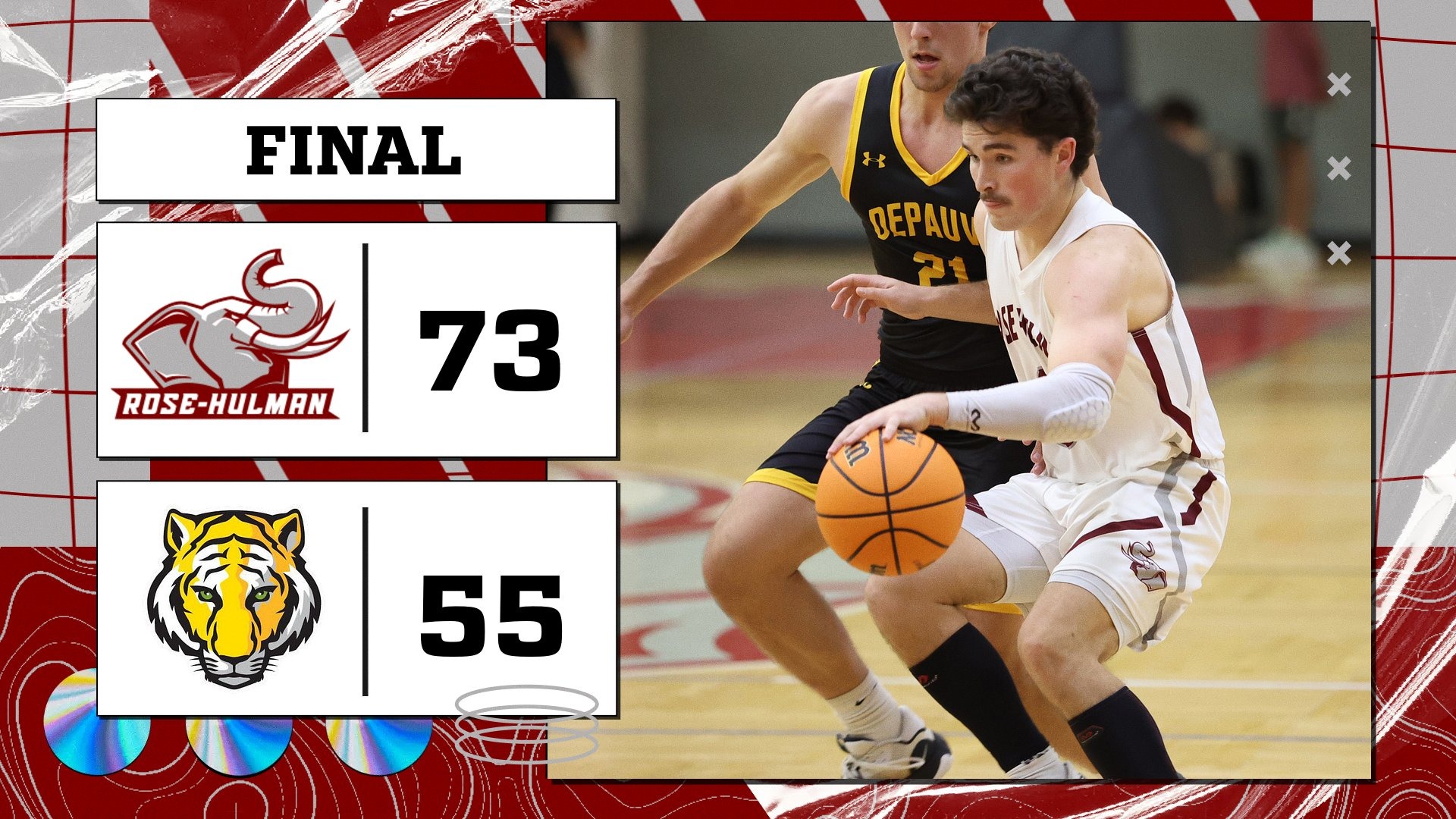 Men's Basketball Defeats DePauw in Home Opener 7355 RoseHulman