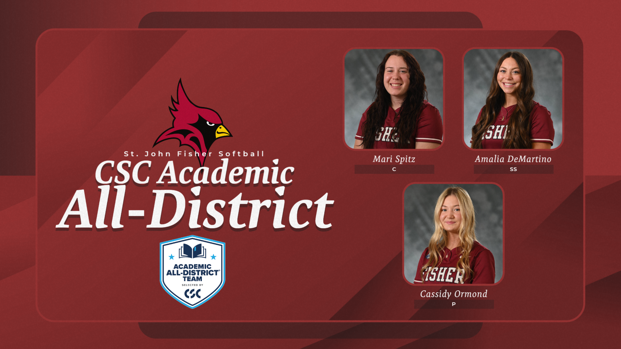 CSC Academic All-District Softball 2024-25