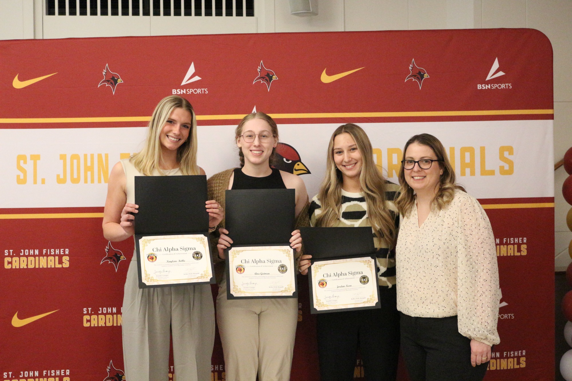The St. John Fisher University Athletics Department held its second annual Chi Alpha Sigma Induction Ceremony on Sunday and officially welcomed 87 new student-athletes into its chapter of the honor society. 