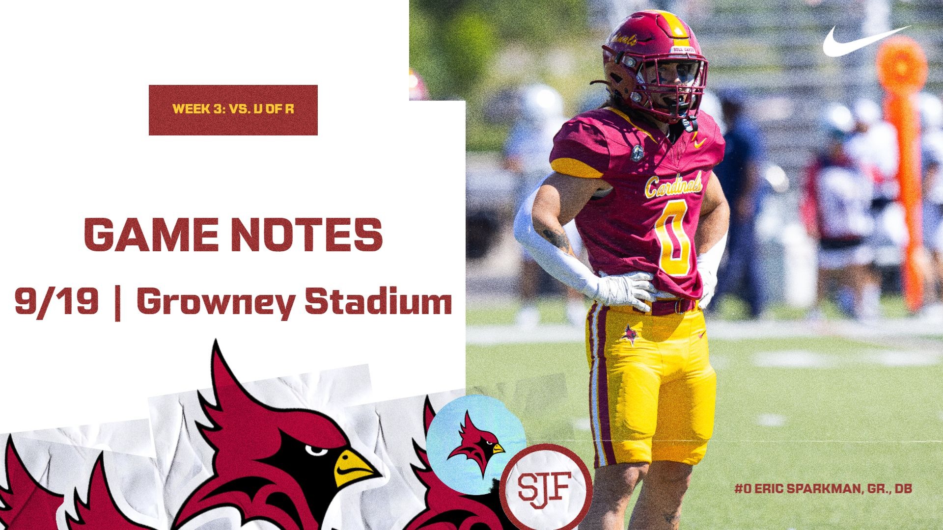 Football Game Preview Week 3 vs. the University of Rochester Eric Sparkman Jr Photo