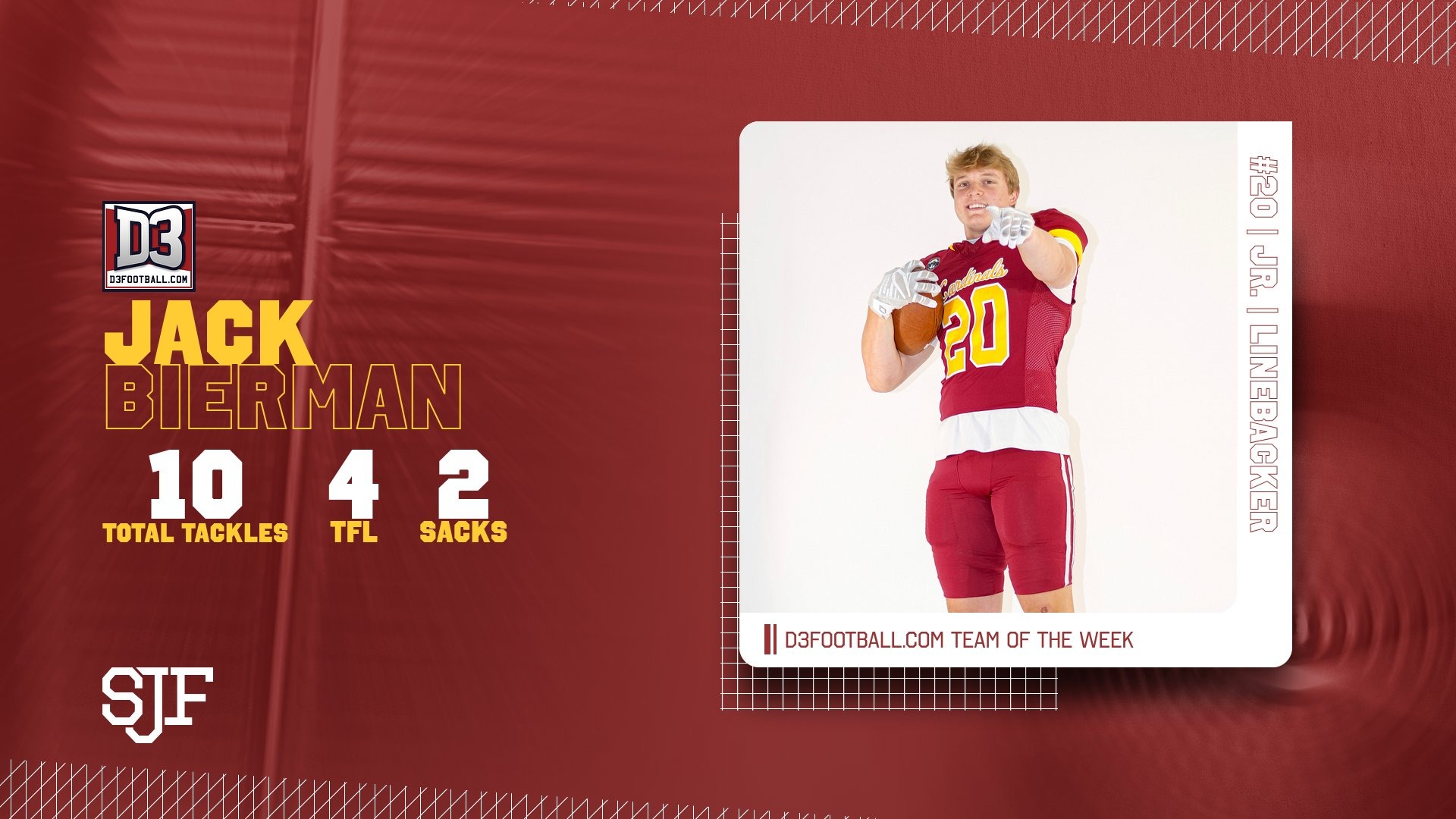 D3football.com Team of the Week Jack Bierman