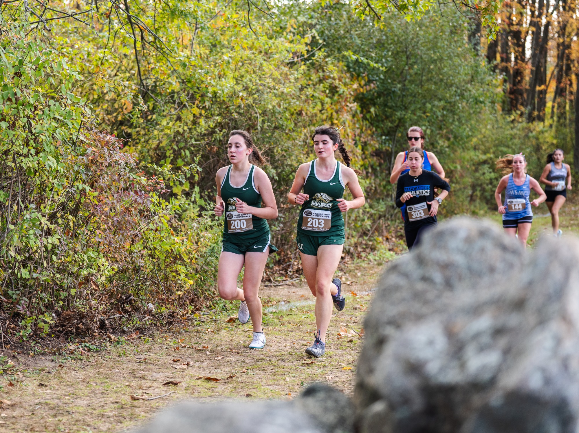 Whitney Hall and Caitlin McCabe on the course at Purchase College