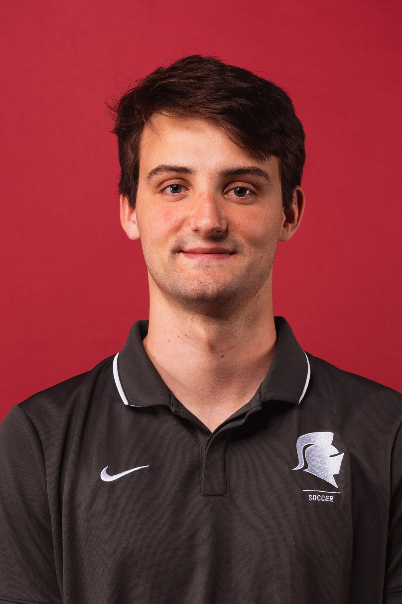 Members of the Men’s Soccer team get their headshots taken for the upcoming 2023-2024 season in the Photo Studio in Main Hall at Southern Virginia University in Buena Vista, Virginia on August 17, 2023 (Caleb Palmer, Marketing)