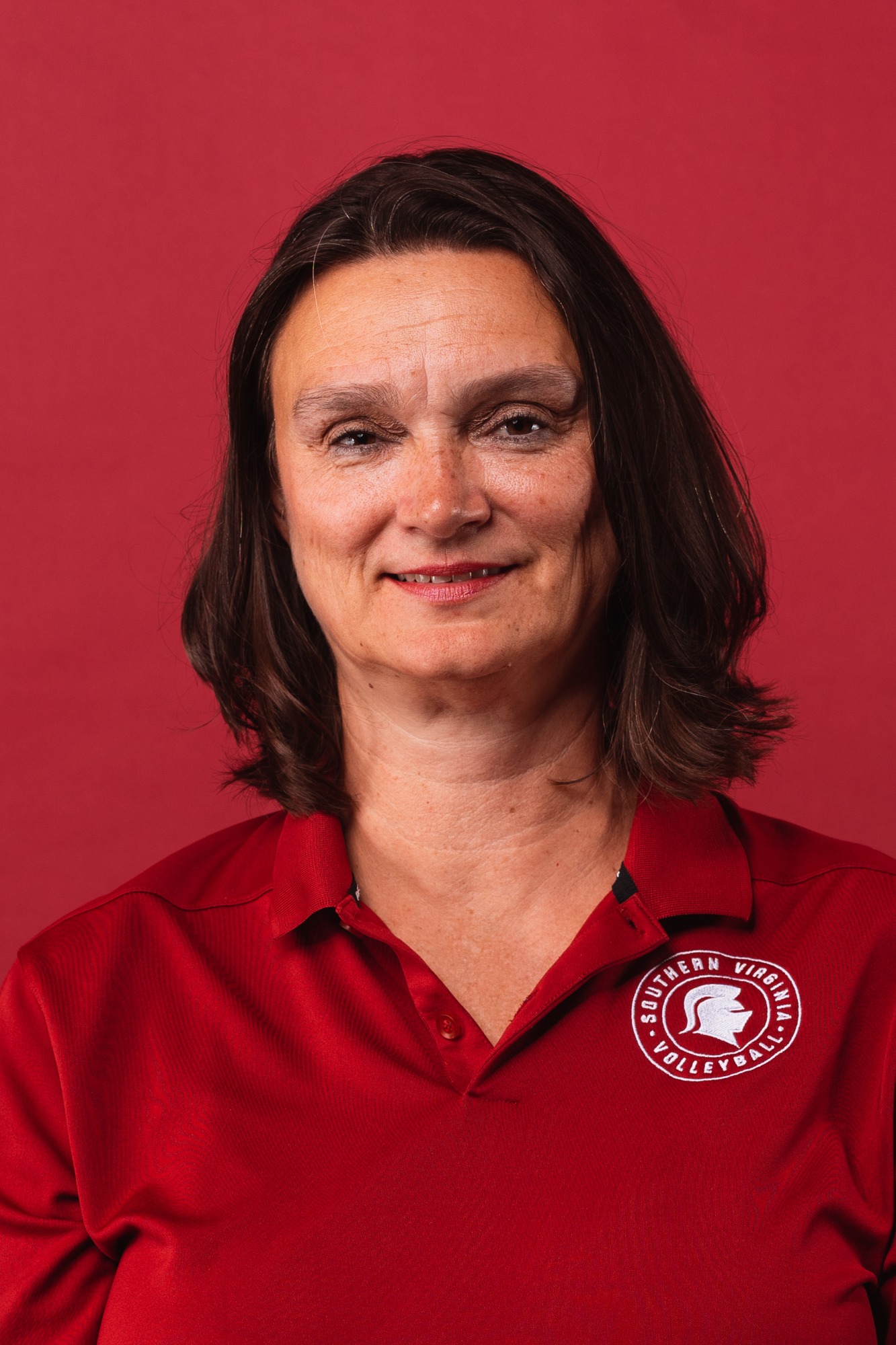 Members of theWomen’s Volleyball team get their headshots taken for the upcoming 2023-2024 season in the Photo Studio in Main Hall at Southern Virginia University in Buena Vista, Virginia on August 17, 2023 (Caleb Palmer, Marketing)
