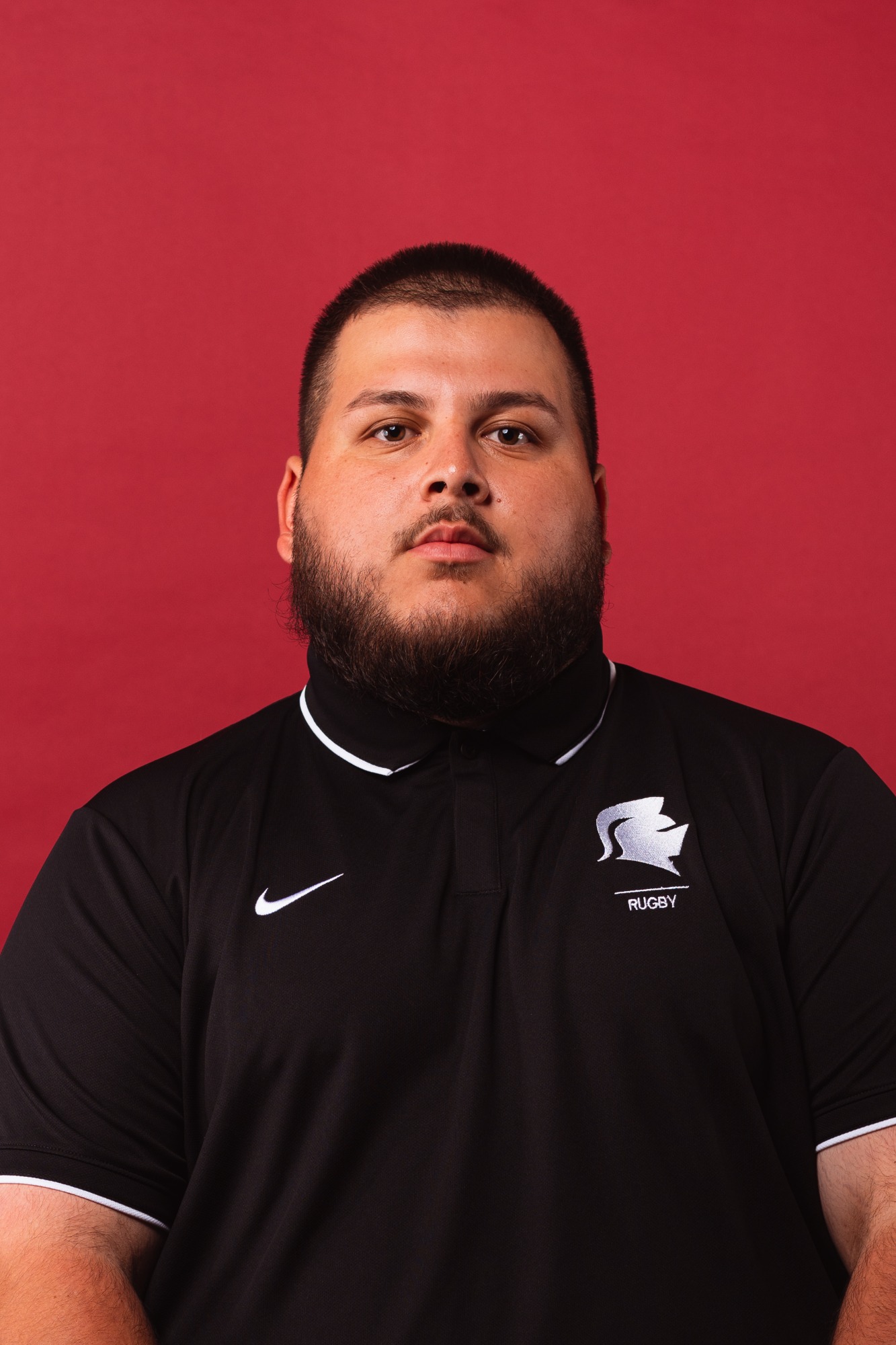 Members of the rugby team get their headshots taken for the upcoming 2023-2024 season in the Photo Studio in Main Hall at Southern Virginia University in Buena Vista, Virginia on August 17, 2023 (Caleb Palmer, Marketing )
