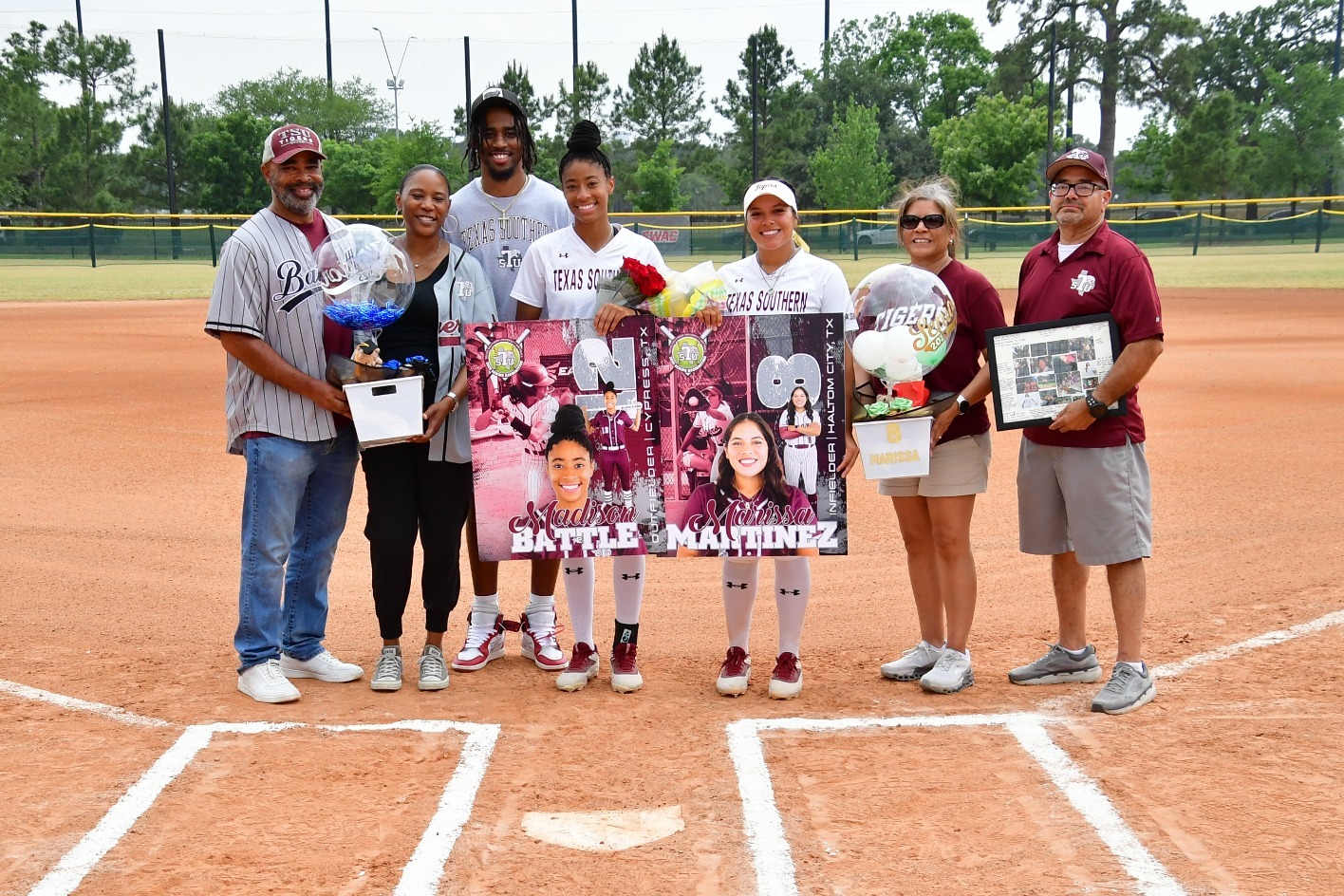 Battle and Martinez with family