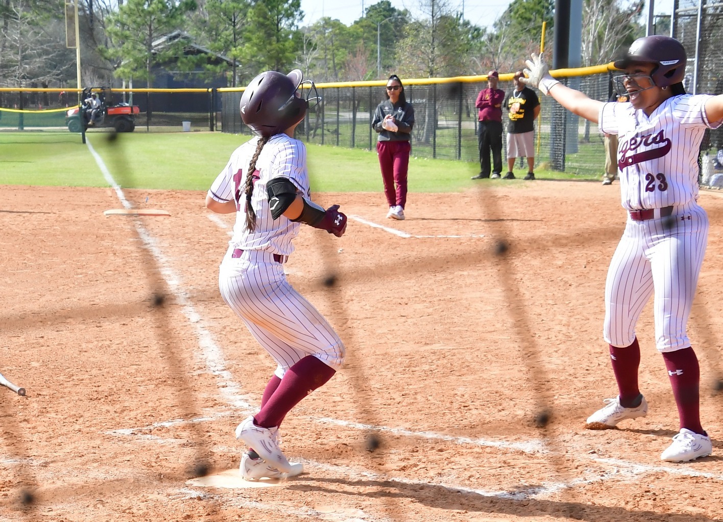 Players meet at home plate