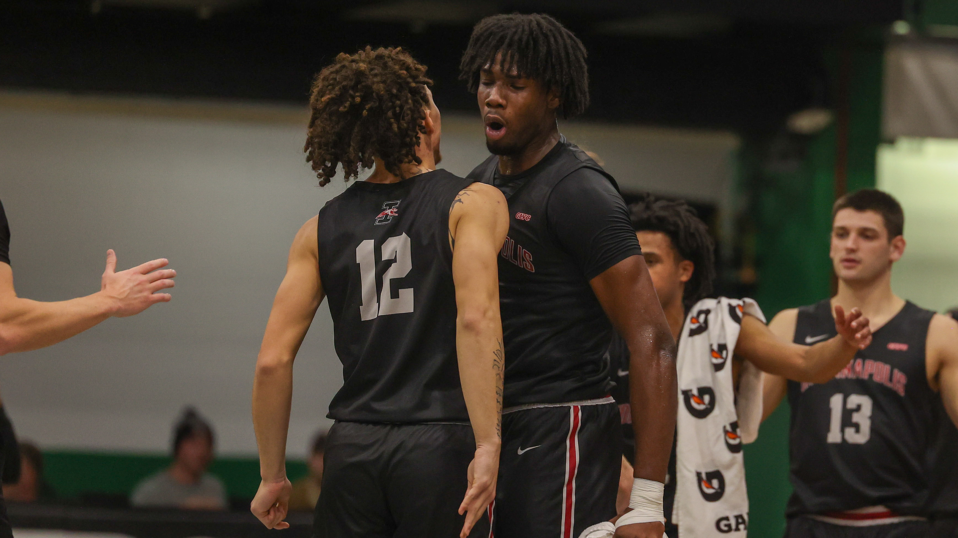 Kelvin Amoako and Shaun Arnold celebrate at Parkside