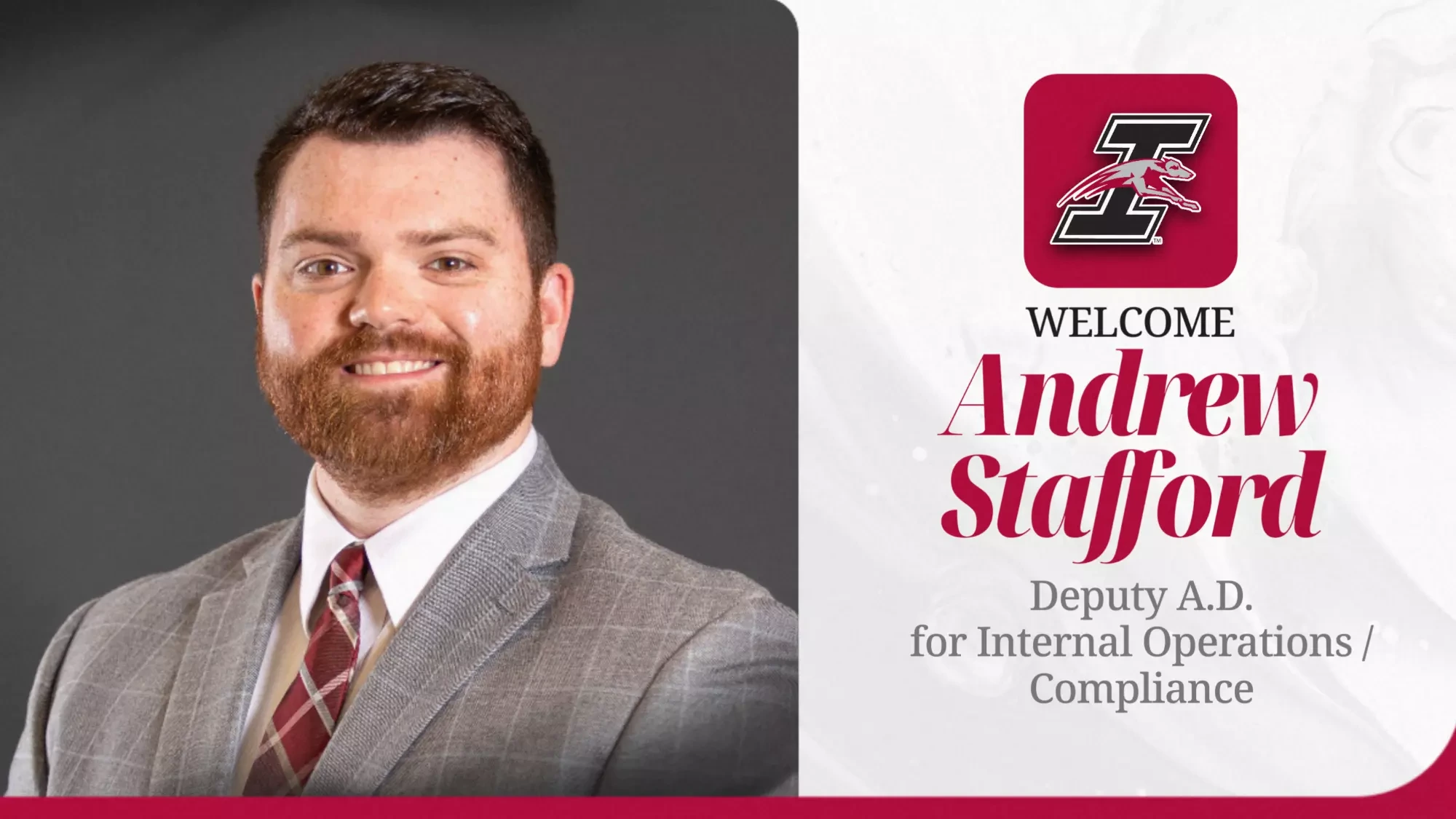 UIndy welcomes new hire Andrew Stafford as Deputy A.D. for Internal Operations / Compliance.