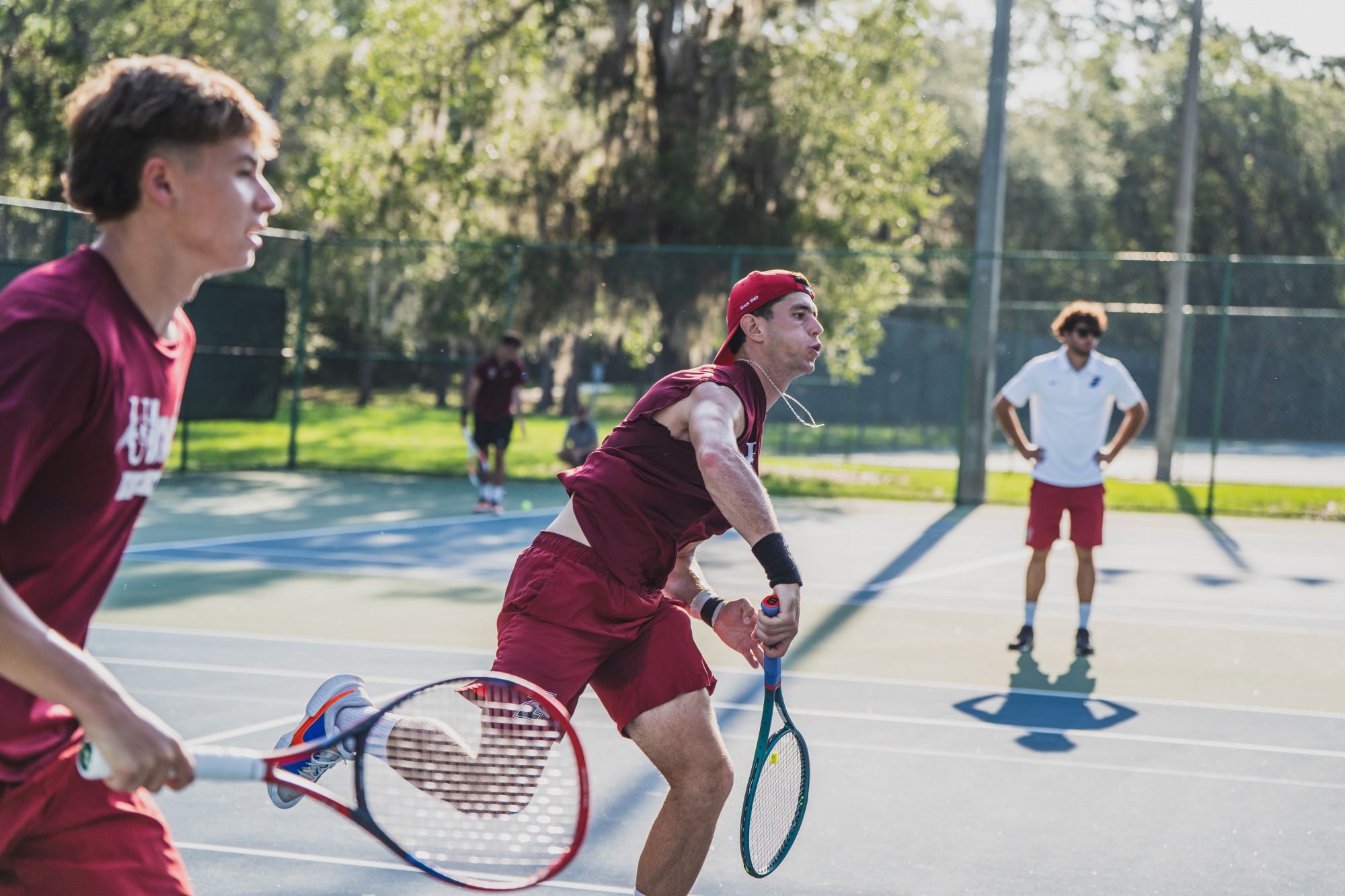 Doubles partners Tadeo Gaggiofatto, and Asier Ayllon Prado in action.