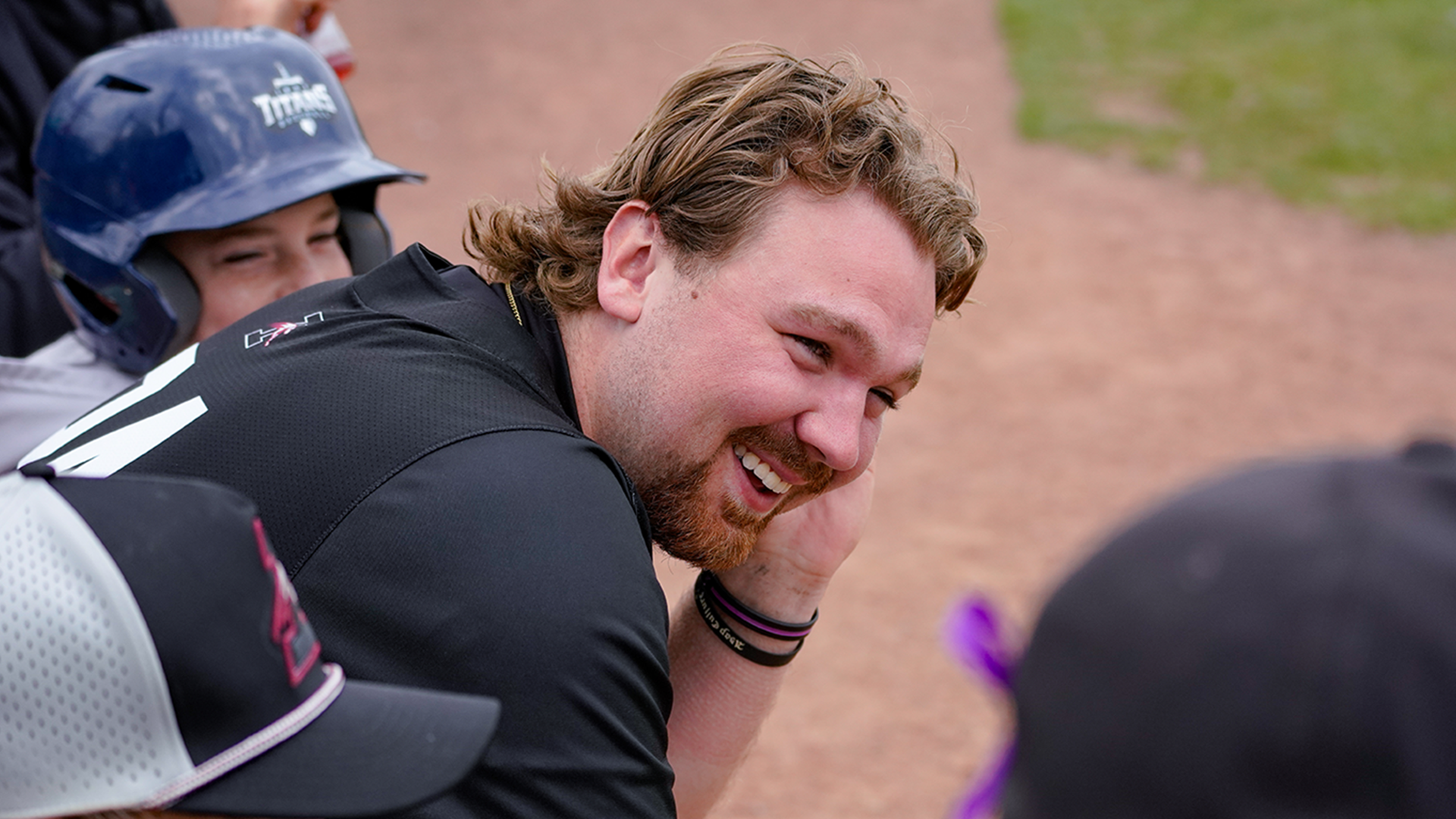 Austin Bode in the dugout
