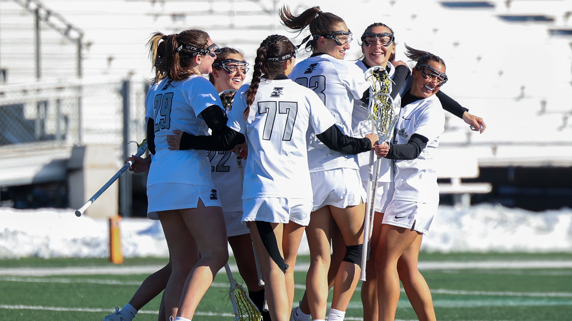 UIndy Women's Lacrosse Team Celebrating
