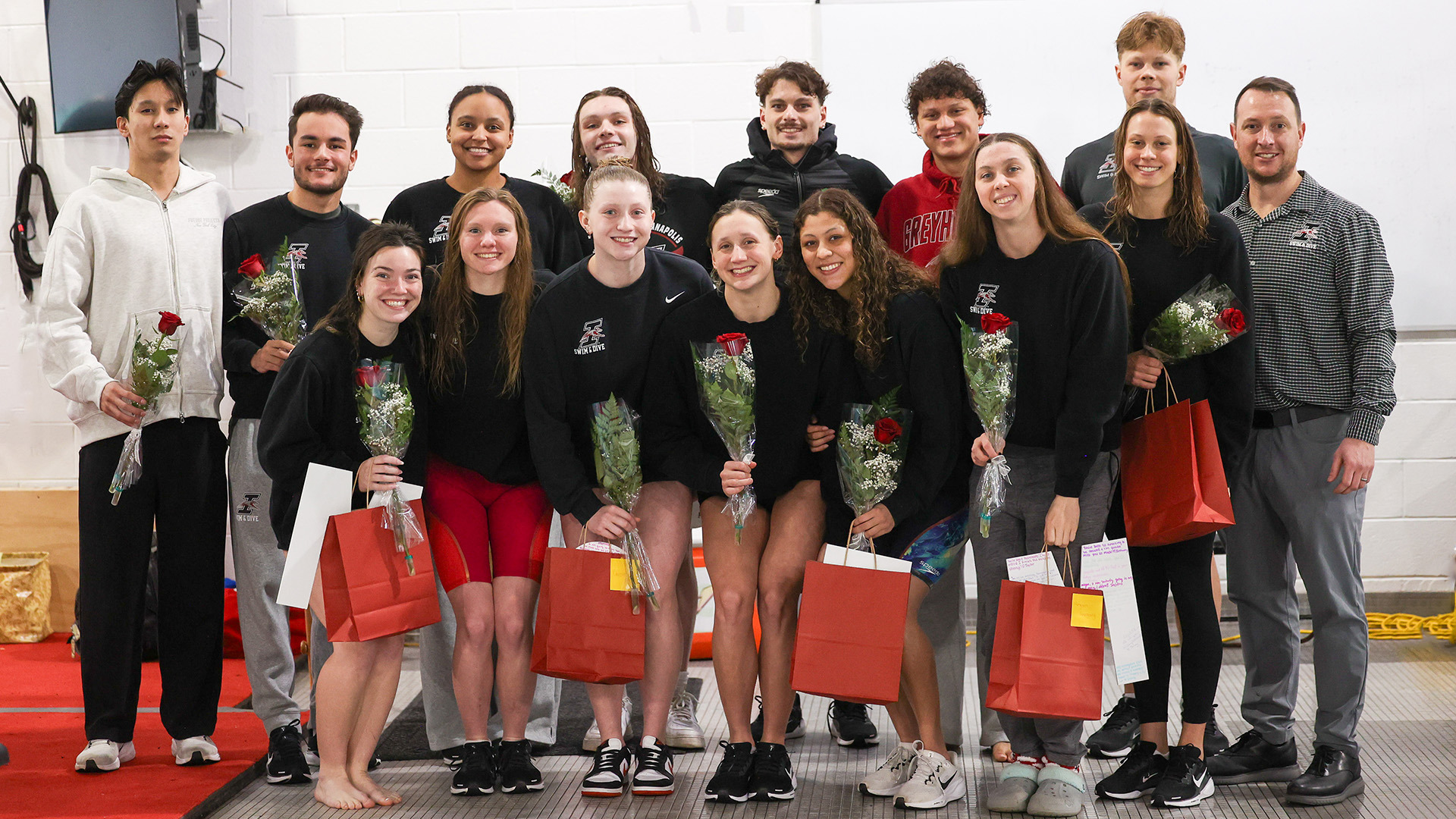 The seniors of UIndy swimming and diving.