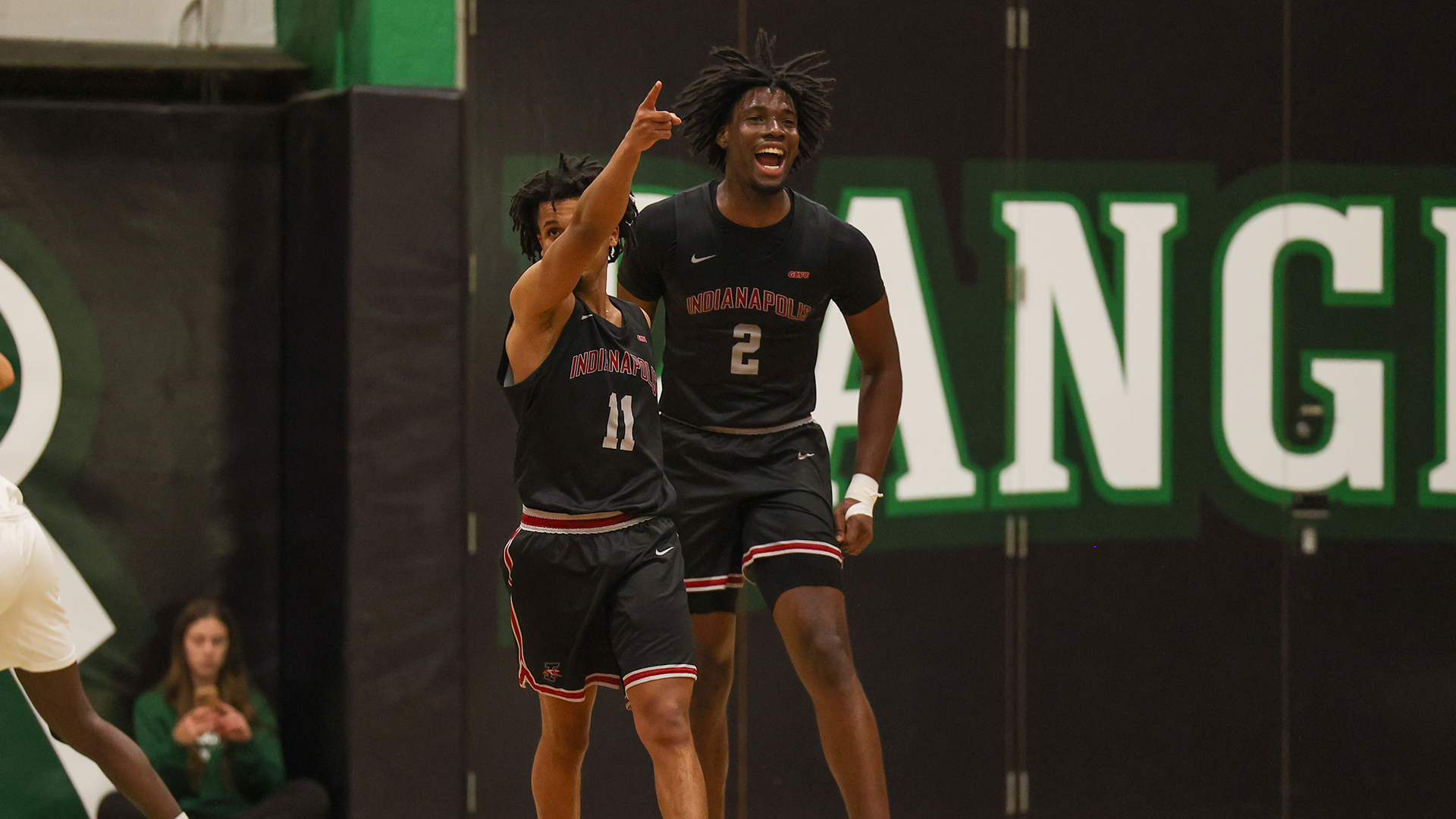 Carmelo Harris and Kelvin Amoako celebrate at Parkside