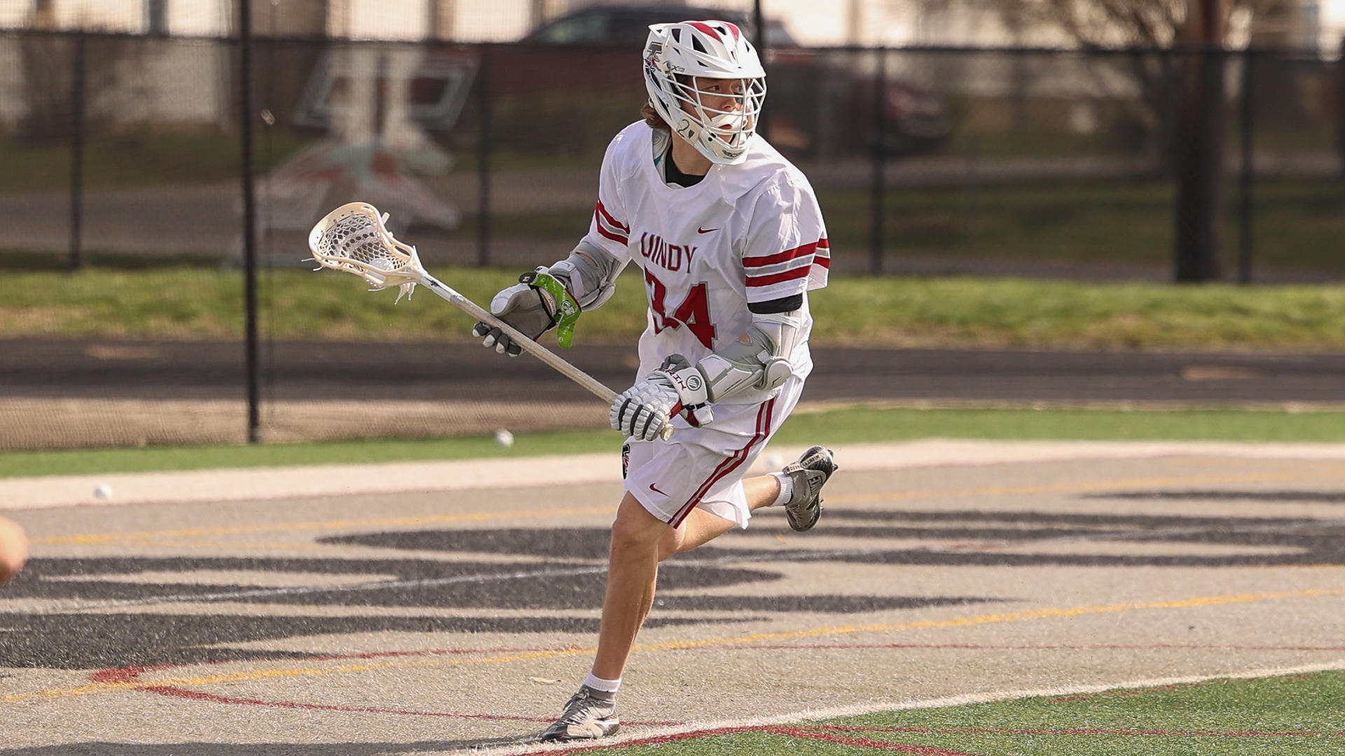 Tanner Hahm in UIndy Men's Lacrosse game against Rockhurst