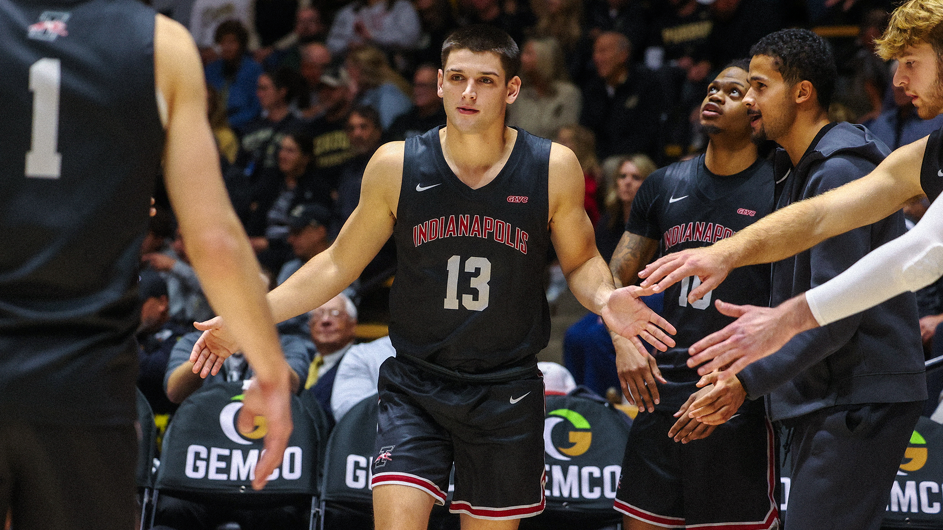Nate Dudukovich is announced in starting lineups at Mackey Arena