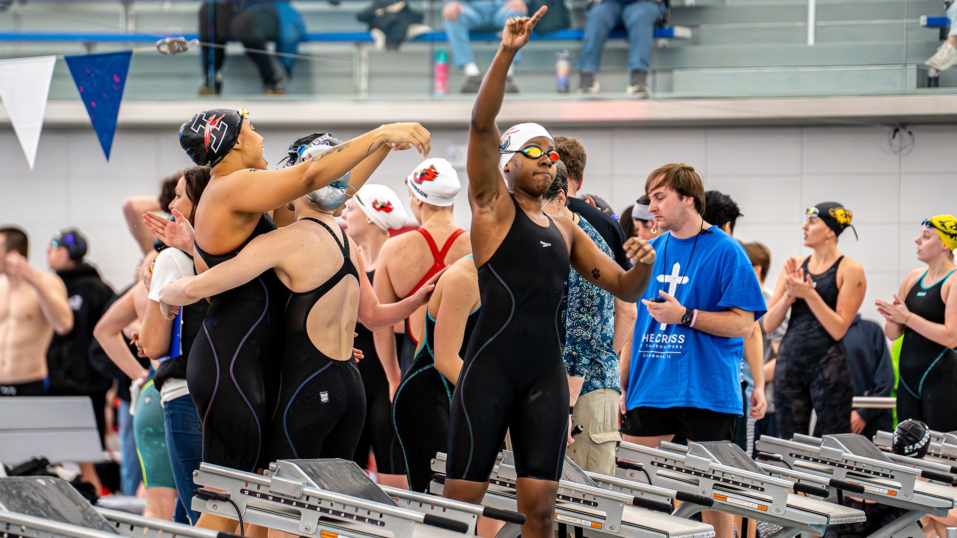Kirabo Namutebi celebrates a relay win.