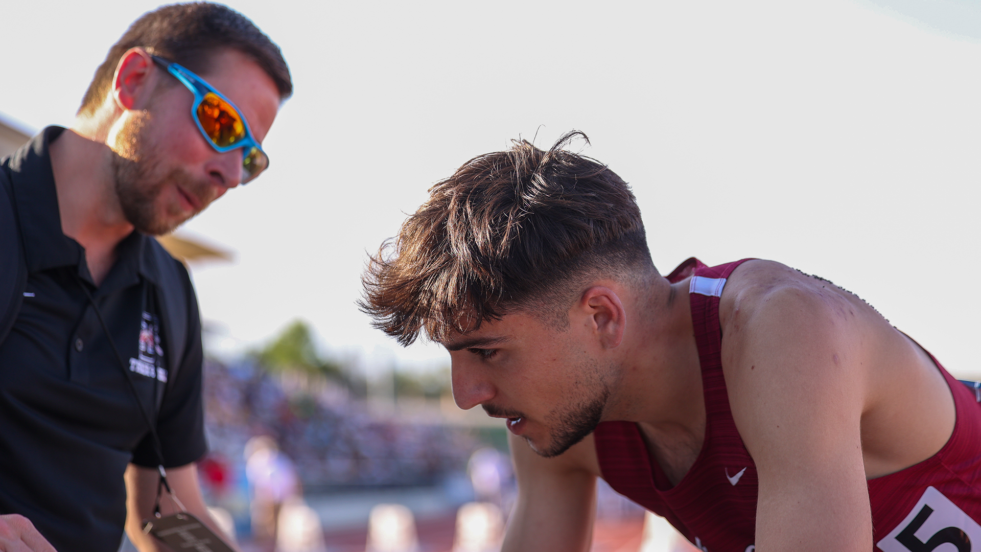 Josue Le Cadre and Brad Robinson after the DII Outdoor Men's 800m