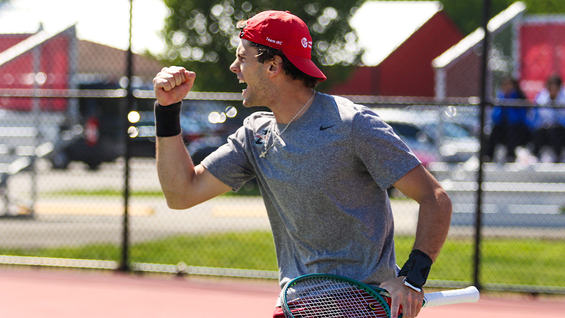 Tadeo Gaggiofatto celebrates a point.