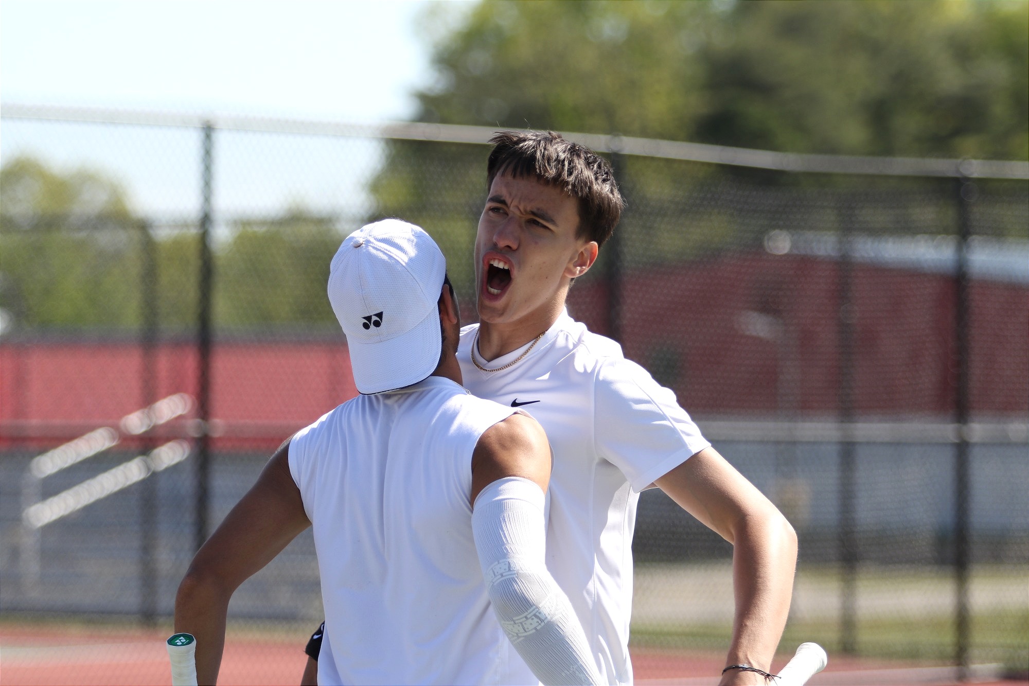 Jovan Matovic and Lorenzo di Cursi celebrating a doubles win