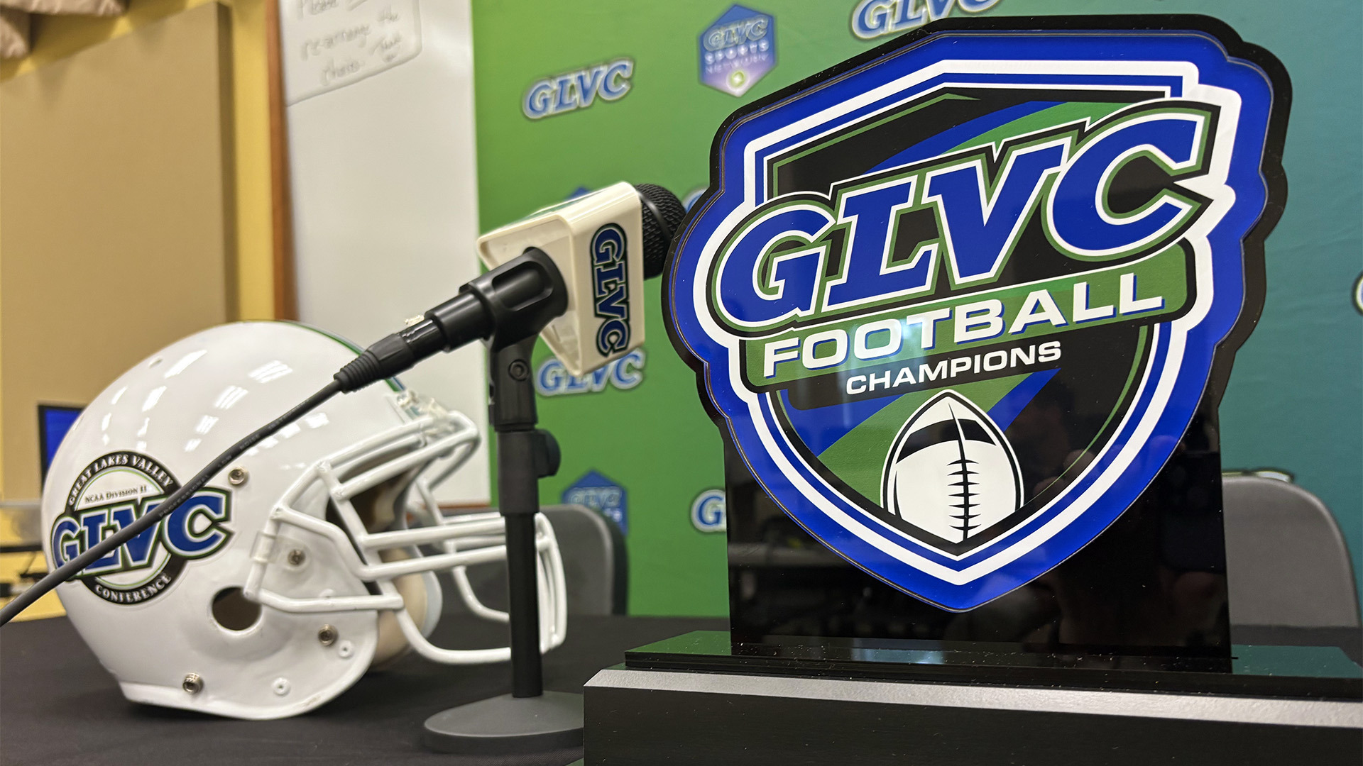 The 2026 GLVC football trophy