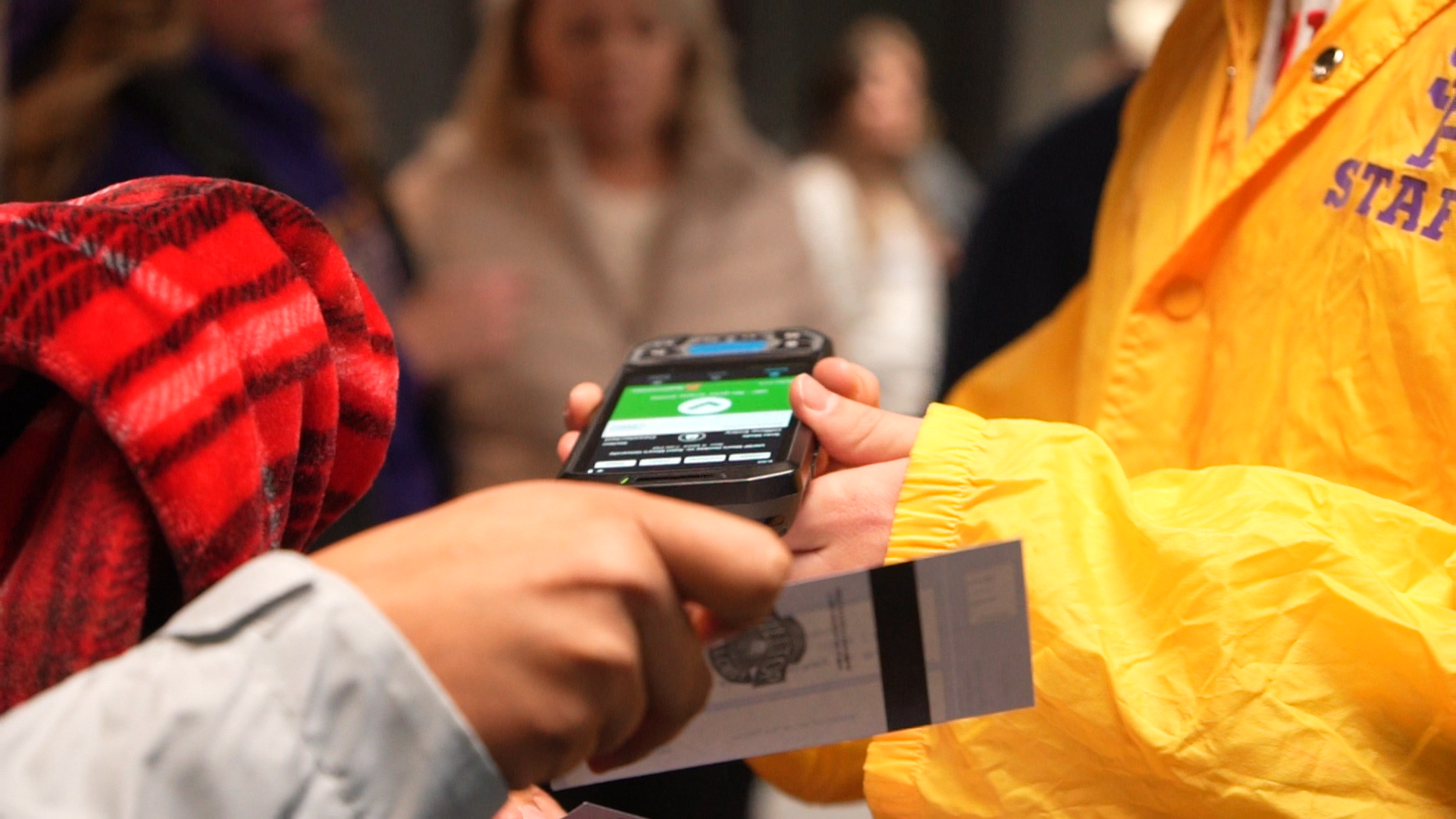 Ticket scanning at UWSP home game