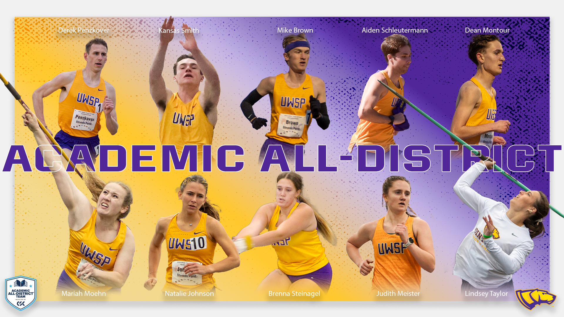 CSC Academic All-District 2025 Track and Field/Cross Country