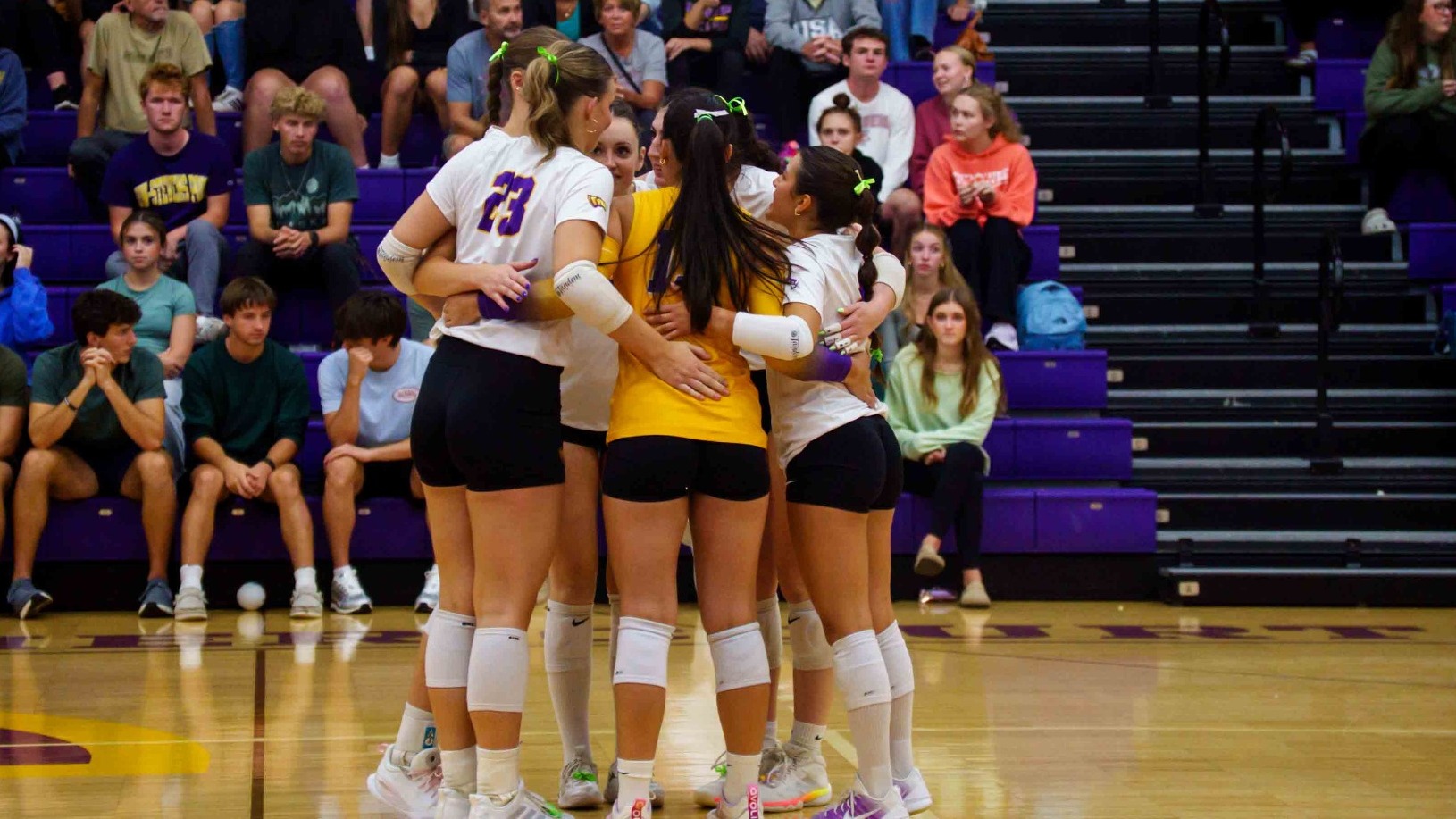 Volleyball team huddle