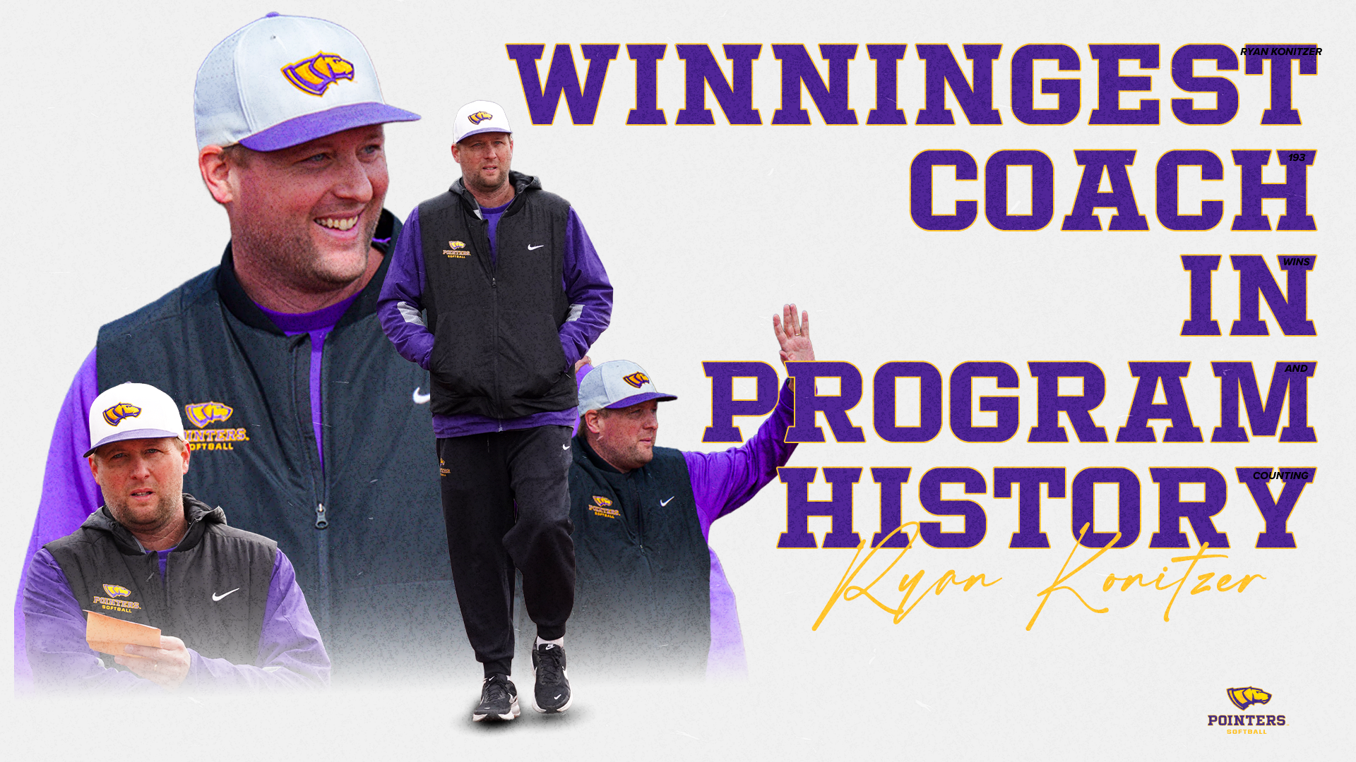 Ryan Konitzer becomes UWSP softball's winningest coach