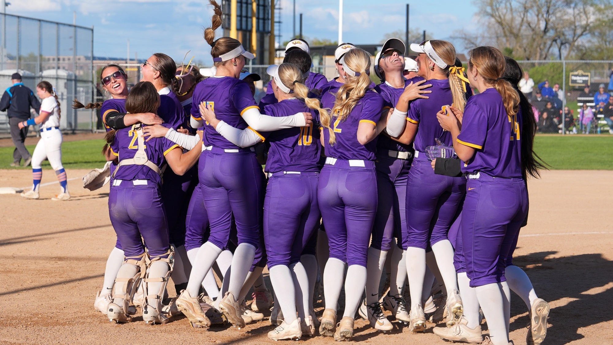 UWSP Softball celebrate winning WIAC Tournament