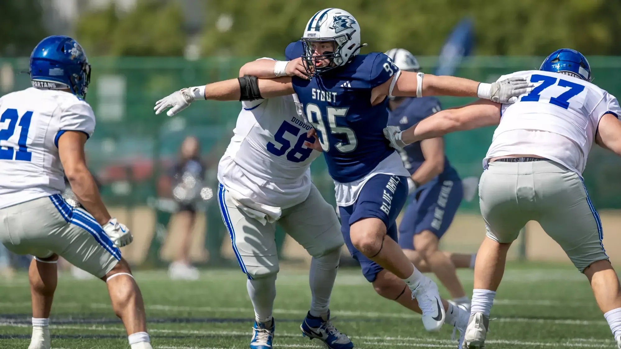 Walker Beyerl breaks through the line